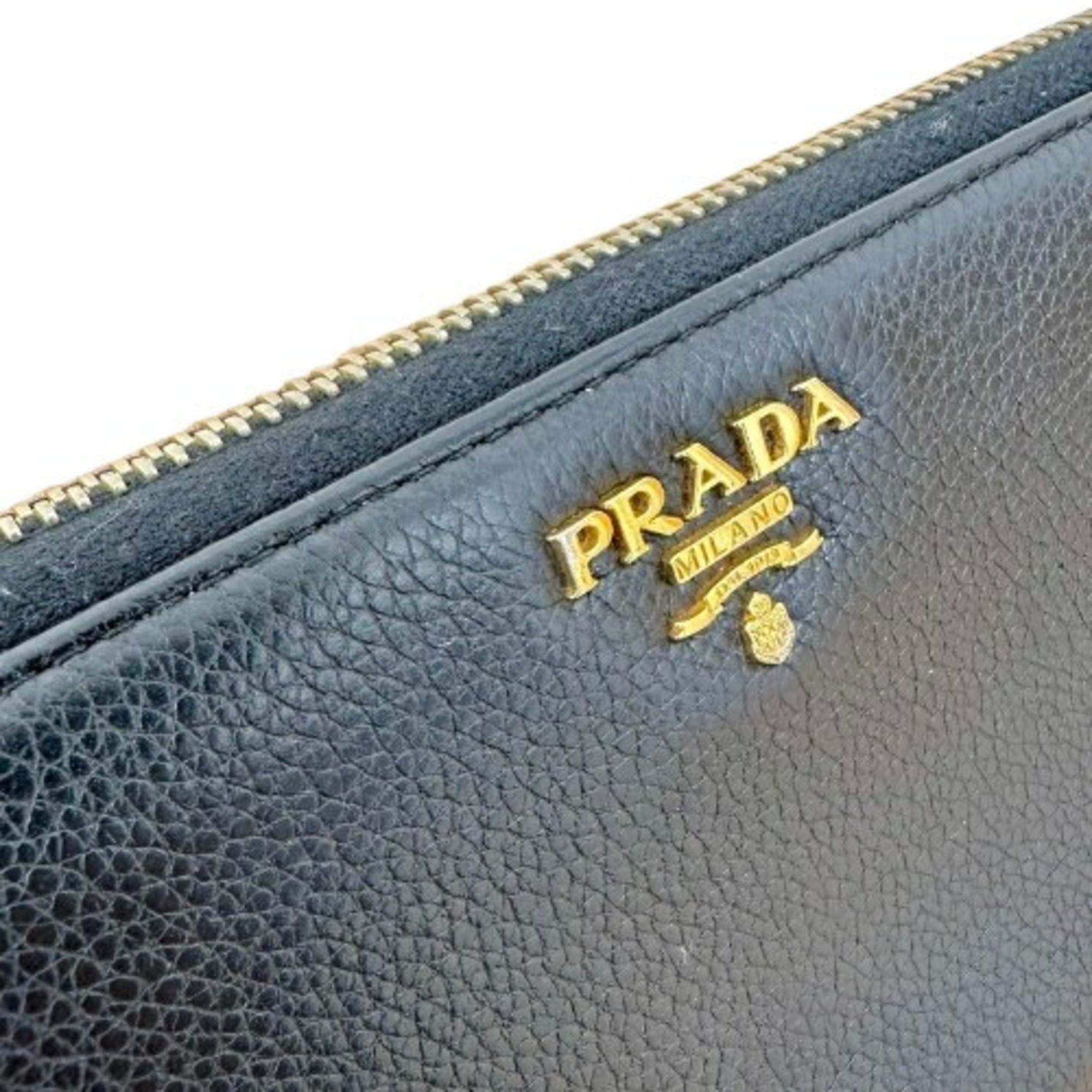 Prada PRADA Round Leather Long Wallet 1ML506 (Men's & Women's) Size ONE SIZE - 8 Thumbnail