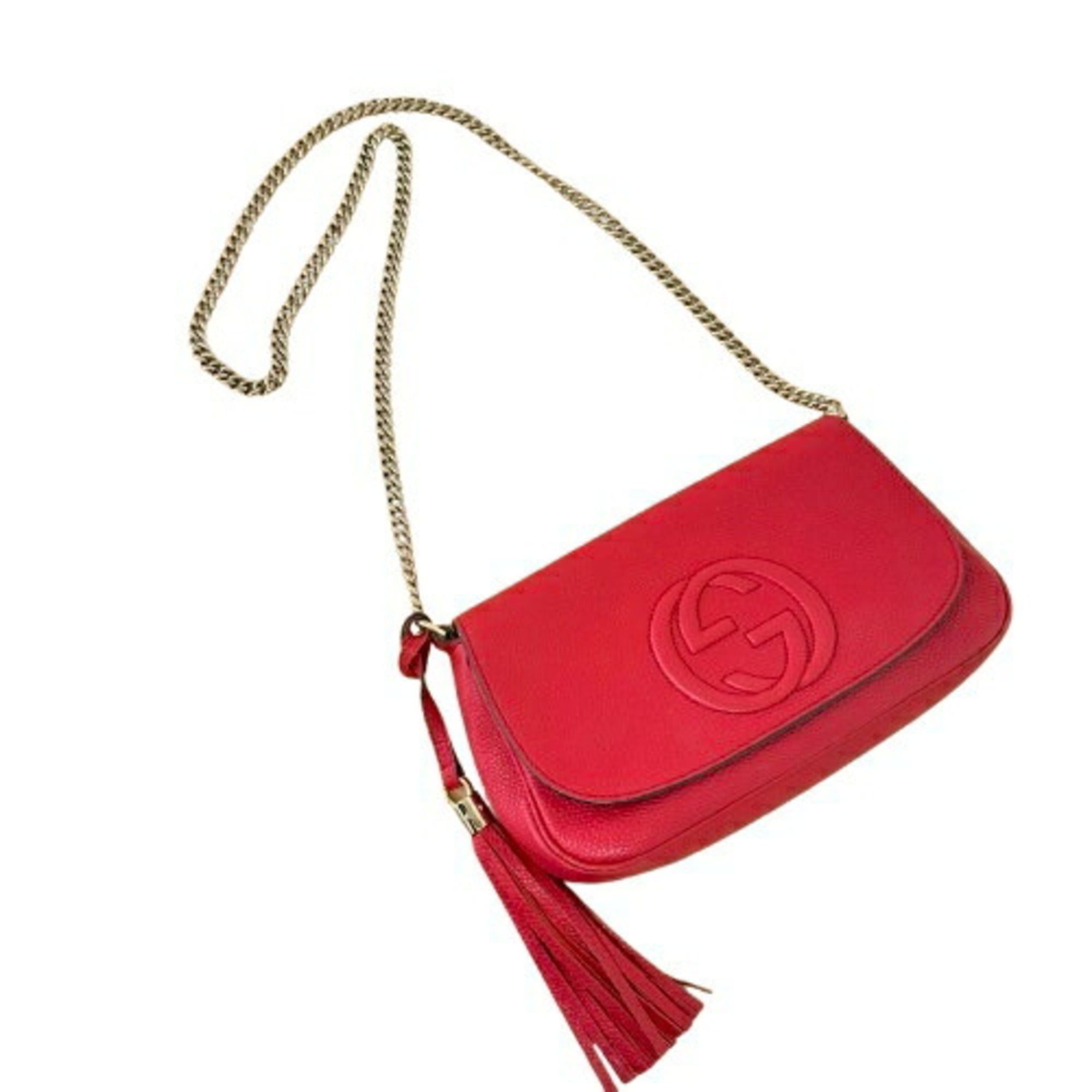 Gucci GUCCI Soho Chain Shoulder Bag, Interlocking, 536224, Leather, Red, Women's Size ONE SIZE - 6 Thumbnail