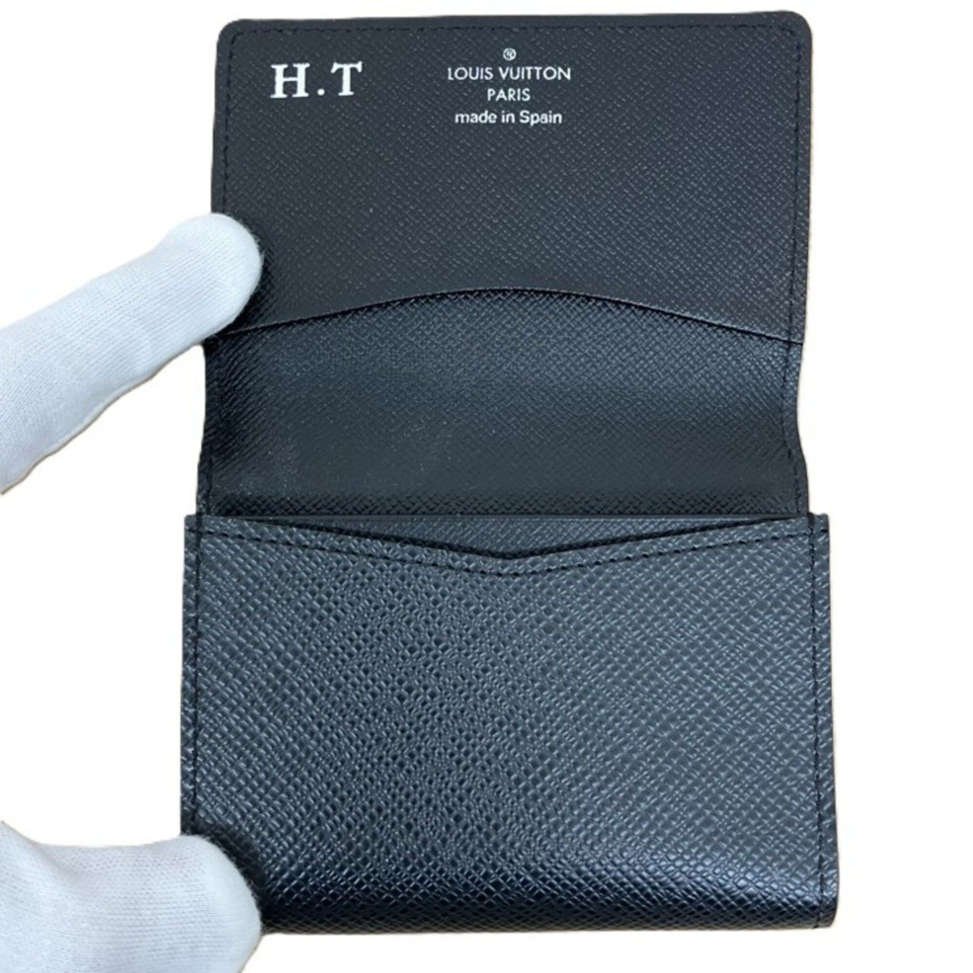 Louis Vuitton Louis Vuitton M30922 Card Case, Black, with Initials Size ONE SIZE - 3 Thumbnail