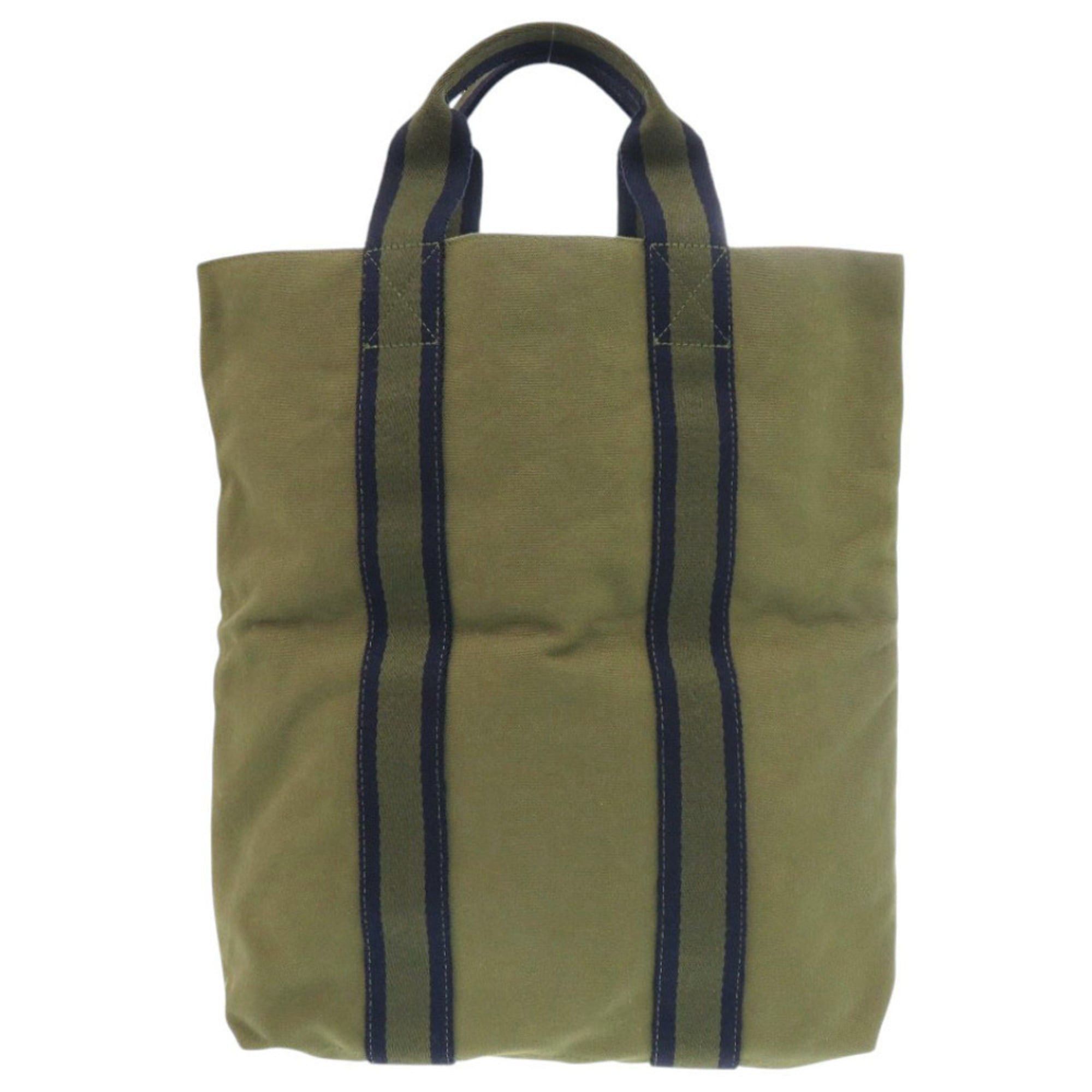 Hermes Excellent condition Hermes Fourre-Tout Cabas cotton khaki tote bag 0036HERMES Size ONE SIZE - 2 Thumbnail