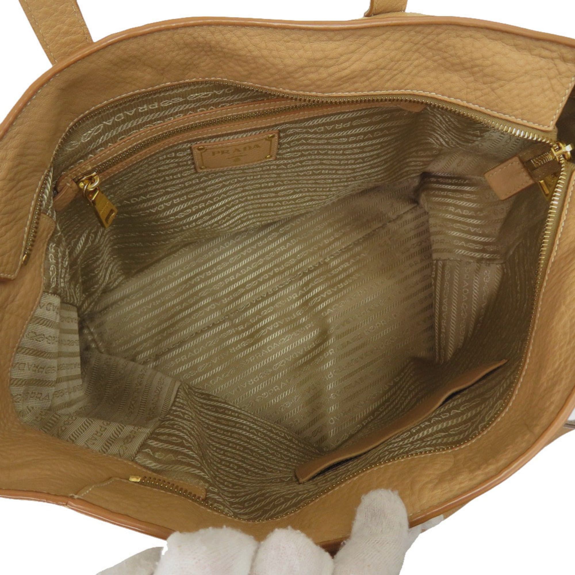 Prada Excellent condition Prada Vitello Daino BR4711 tote bag/one-shoulder bag with gold hardware, brown leather. (0207PRADA) Size ONE SIZE - 5 Thumbnail