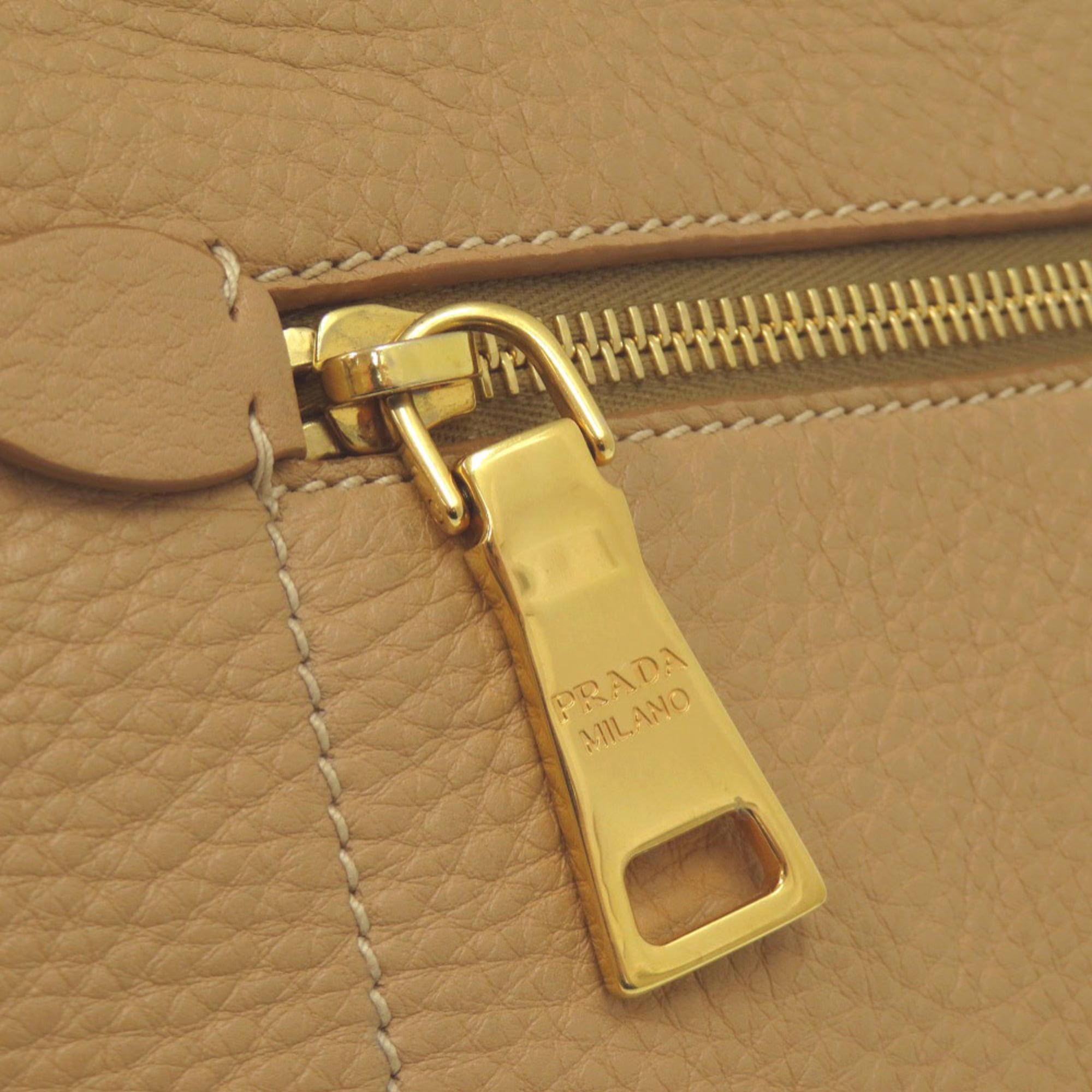 Prada Excellent condition Prada Vitello Daino BR4711 tote bag/one-shoulder bag with gold hardware, brown leather. (0207PRADA) Size ONE SIZE - 6 Thumbnail