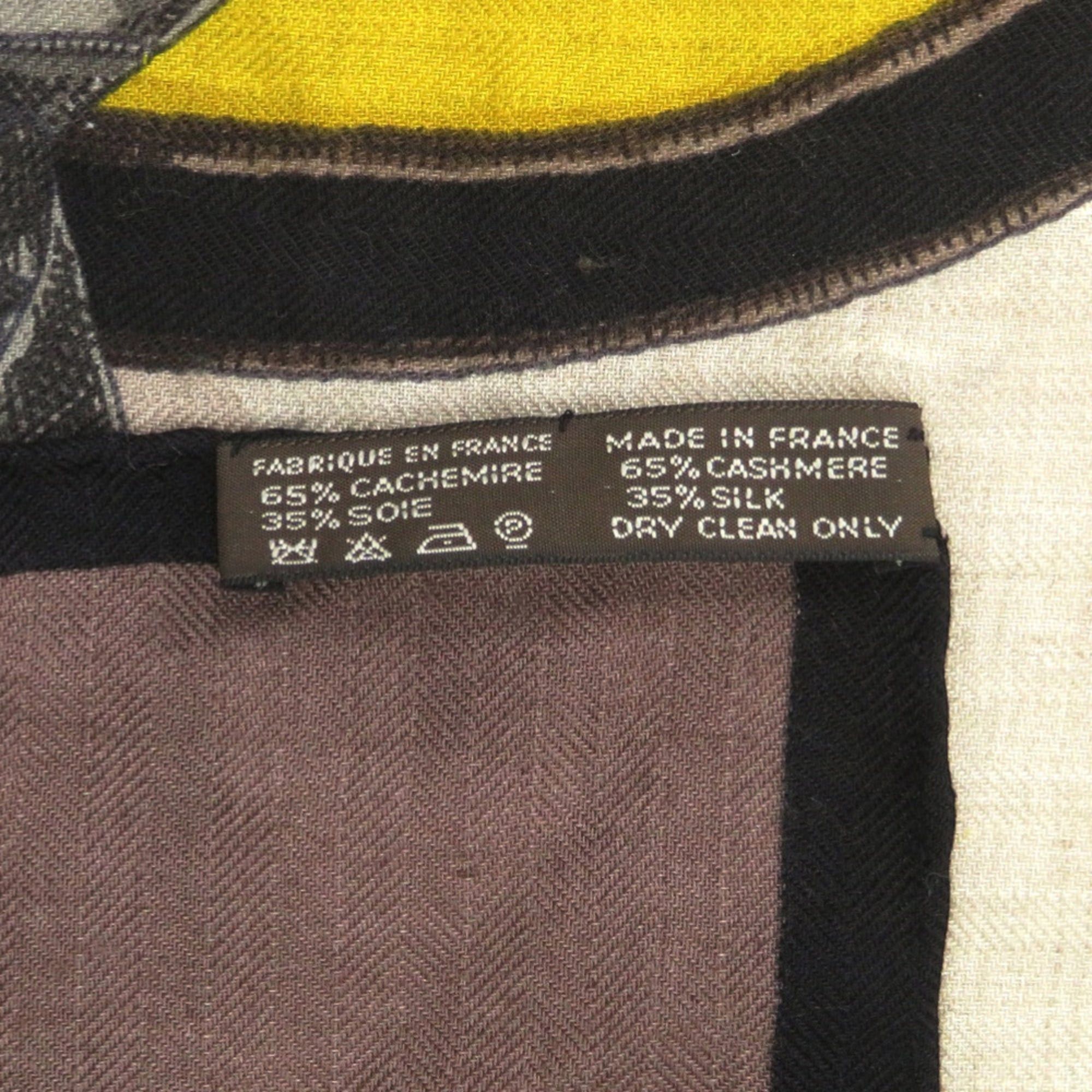 Hermes Hermes Carre 140 L'Instruction du Roy (Imperial Instruction) Silk Cashmere Scarf/Muffler Brown 1734HERMES Size ONE SIZE - 2 Thumbnail