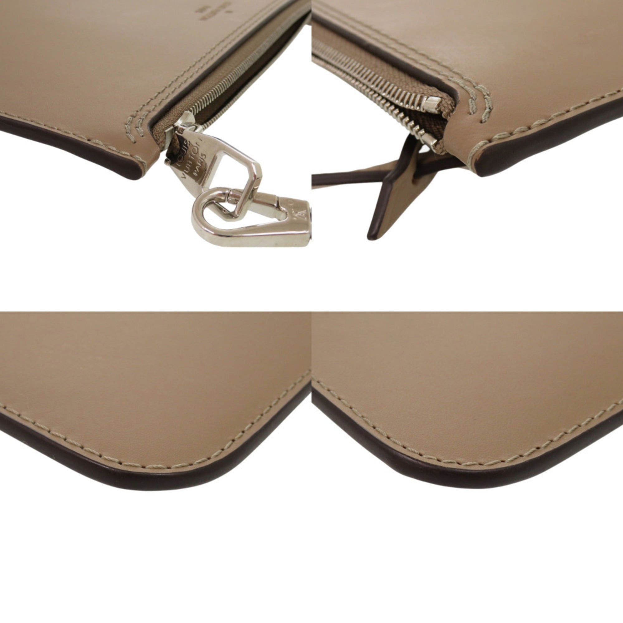 Louis Vuitton Like New Louis Vuitton Hina MM Pouch, Leather, Brown, LV 1988 LOUIS VUITTON Size ONE SIZE - 3 Thumbnail