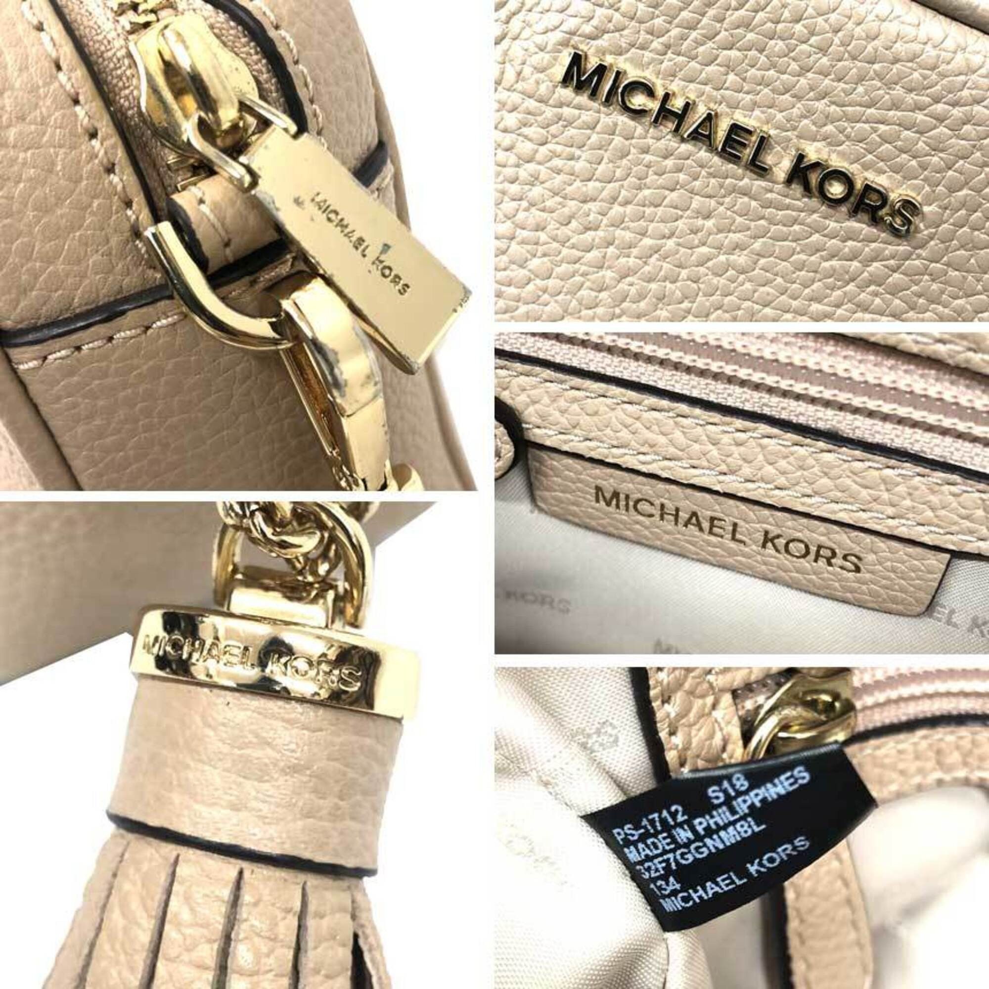 Michael Kors Michael Kors Leather Shoulder Bag Pouch 32F7GGNM8L Beige Women's Size ONE SIZE - 3 Thumbnail