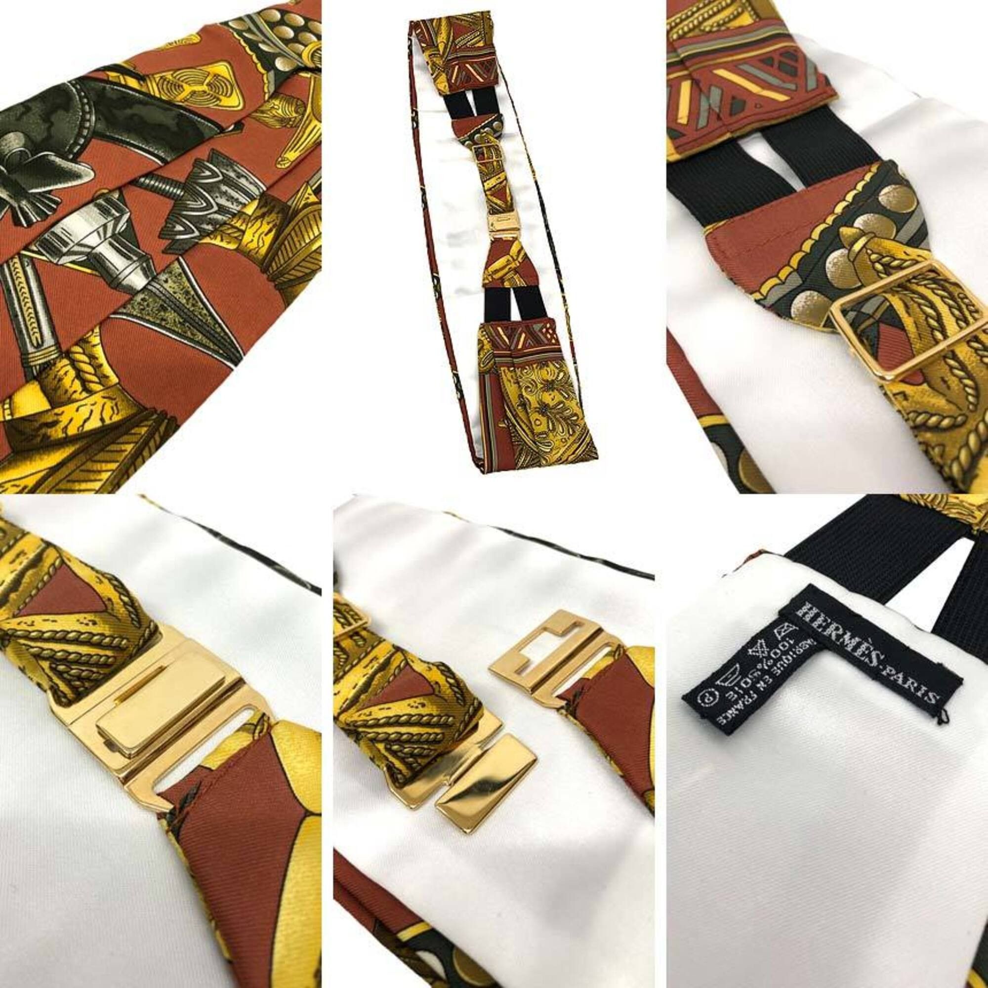 Hermes Hermes sash belt L'OR DES CHEFS (Gold of the Chiefs) Silk Size ONE SIZE - 3 Thumbnail