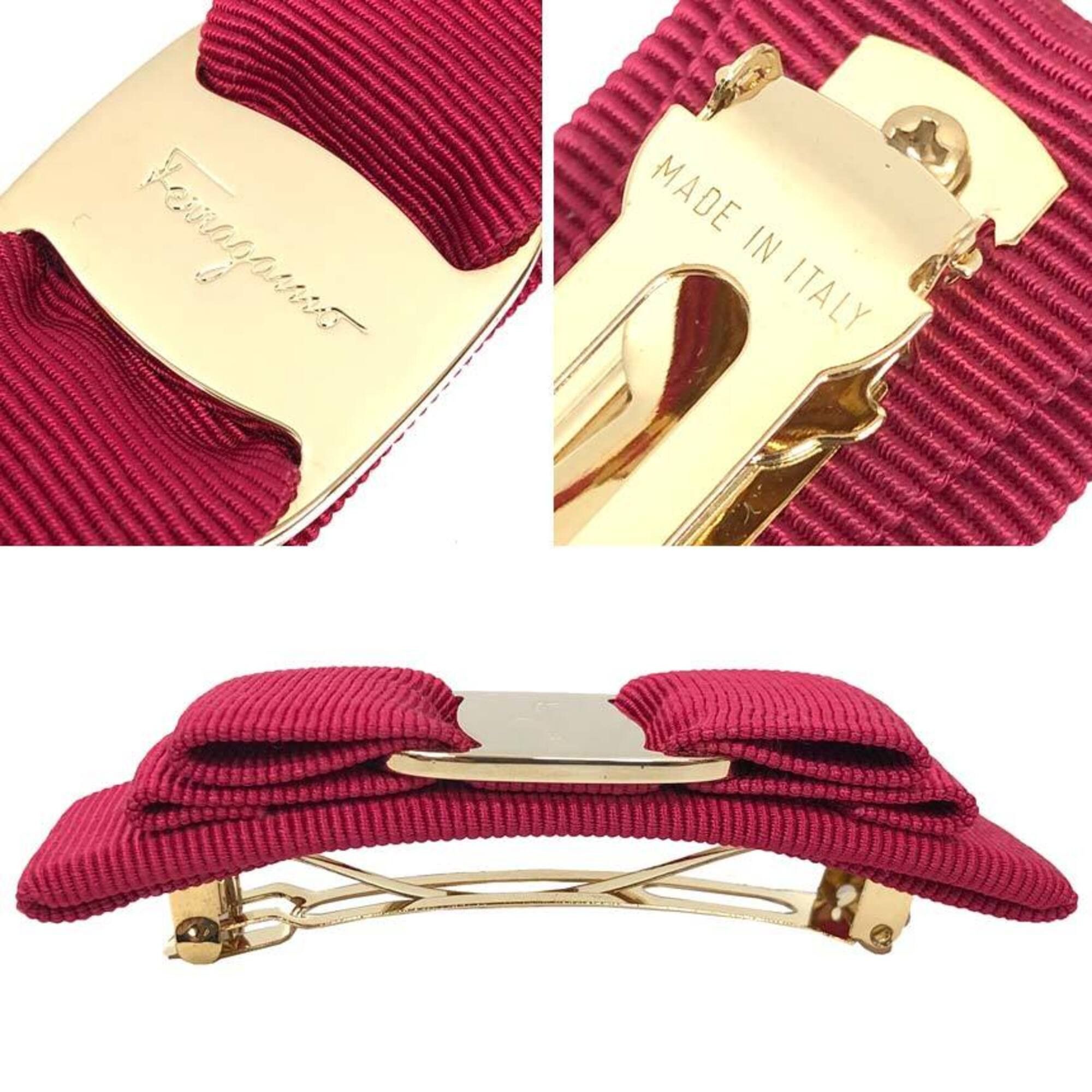 Salvatore Ferragamo Salvatore Ferragamo Vara Ribbon Barrette Hair Accessory Rose Pink × Women's Size ONE SIZE - 3 Thumbnail