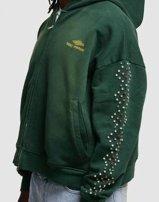 HMDD Crystal Zip Up Hoodie Green Size US XL / EU 56 / 4 - 2 Thumbnail