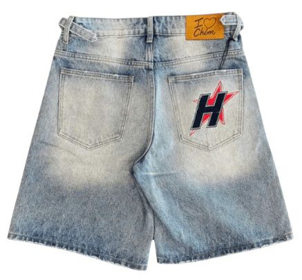 HMDD H Star Crystal Jean Shorts Blue Size US 34 / EU 50 - 2 Thumbnail