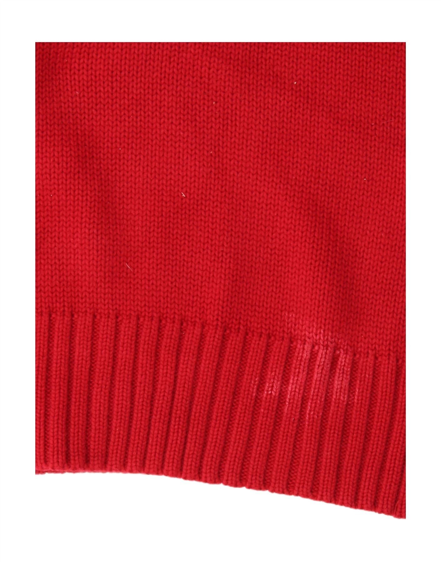 Ralph Lauren Womens Shawl Neck Jumper Sweater UK 8 Small Red Cotton Size S / US 4 / IT 40 - 3 Thumbnail