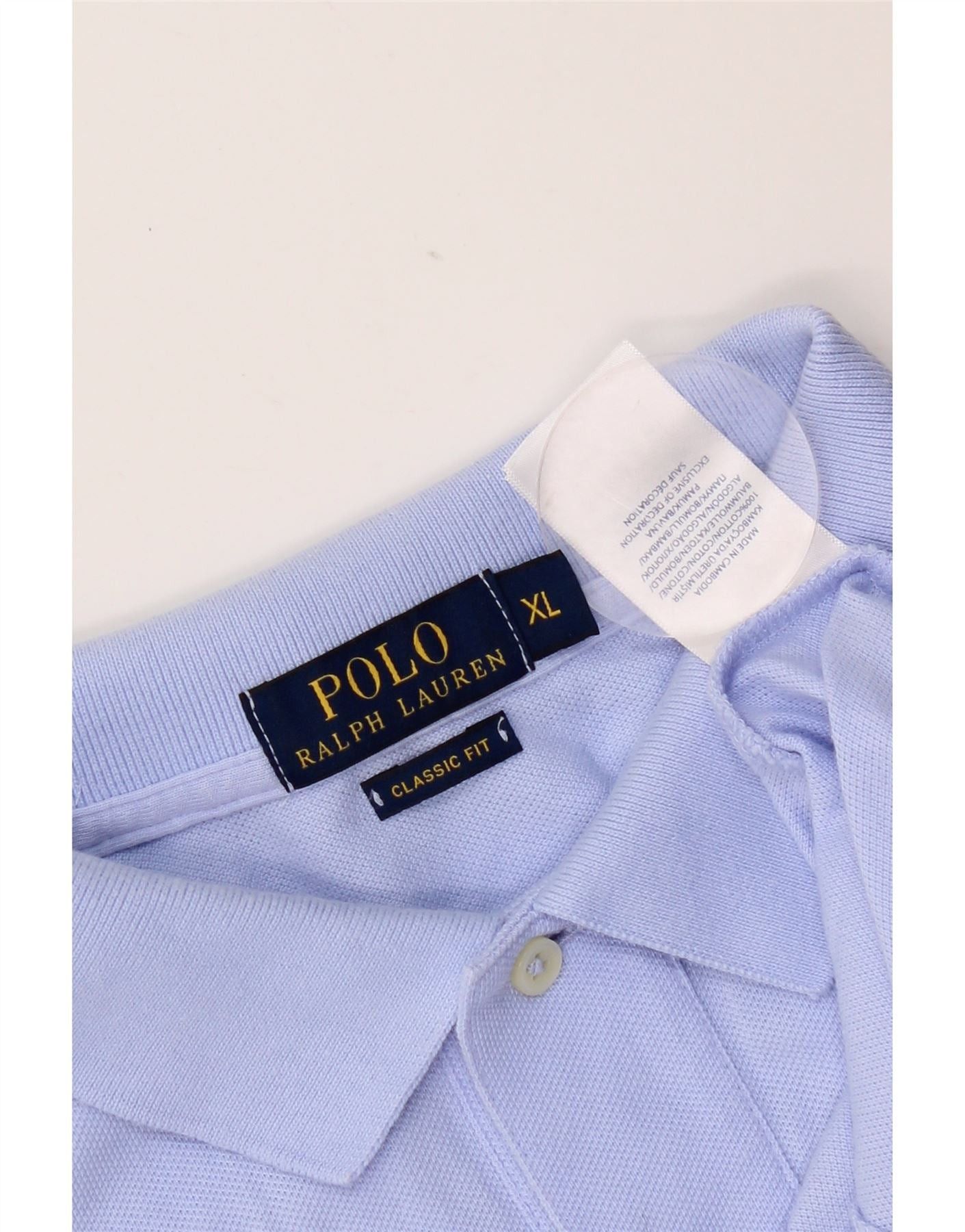 Polo Ralph Lauren Mens Classic Fit Polo Shirt XL Blue Cotton Size US L / EU 52-54 / 3 - 3 Thumbnail