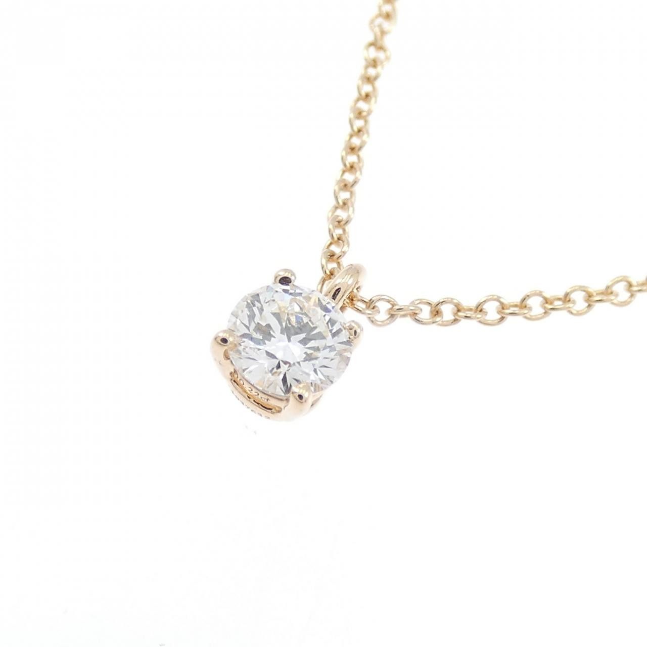 Tiffany & Co. Tiffany & Co. Tiffany Solitaire Au750 Pink Gold Diamond Necklace Precious Metal Necklace DUTY FREE for USA Size ONE SIZE - 3 Thumbnail