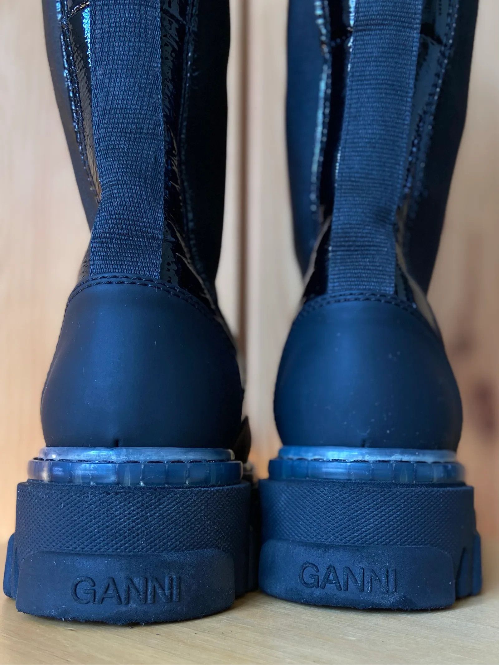 Ganni Ganni High Chelsea Boots in Black Naplack Boots Size US 10 / IT 40 - 4 Thumbnail