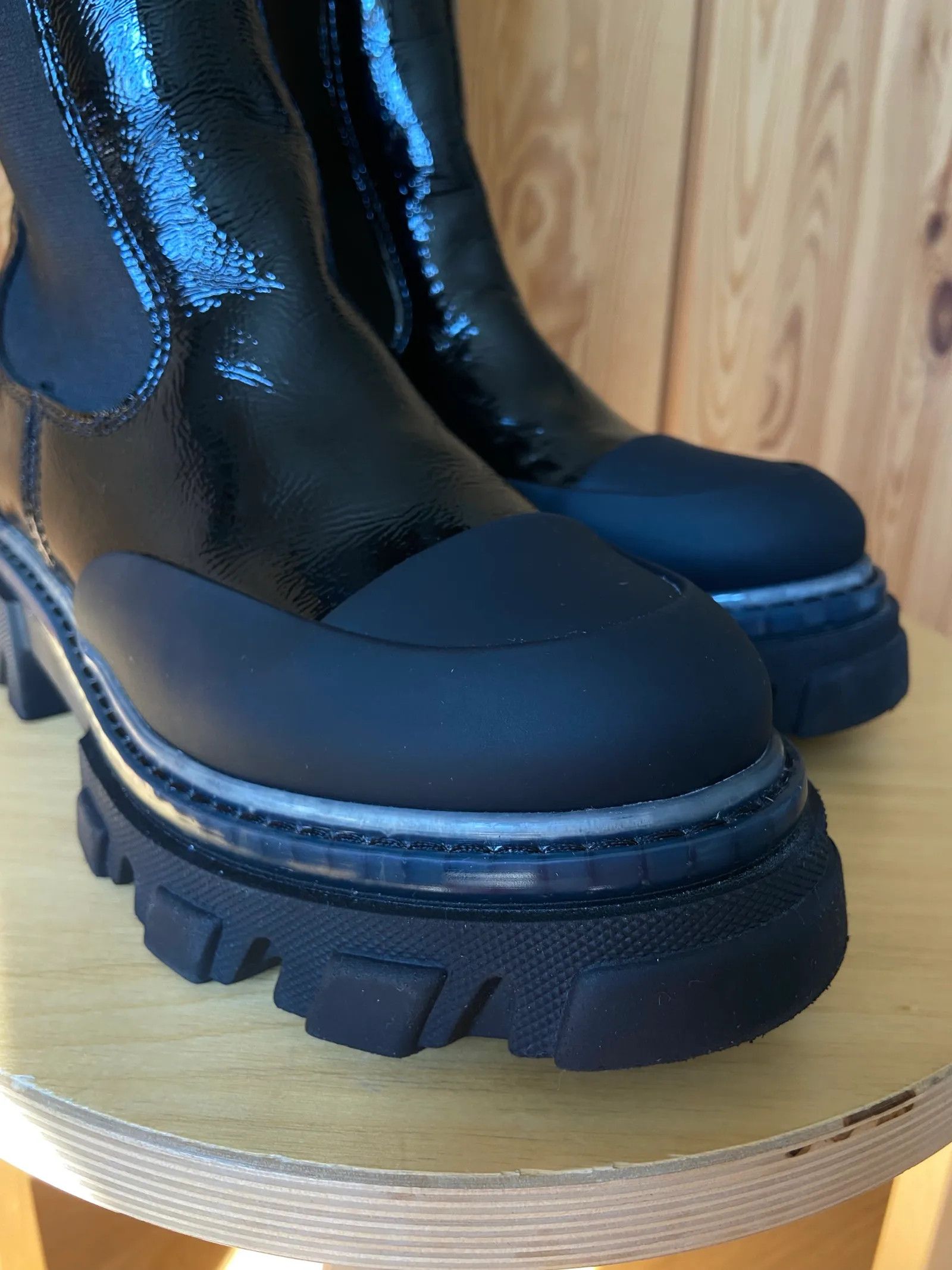 Ganni Ganni High Chelsea Boots in Black Naplack Boots Size US 10 / IT 40 - 5 Thumbnail