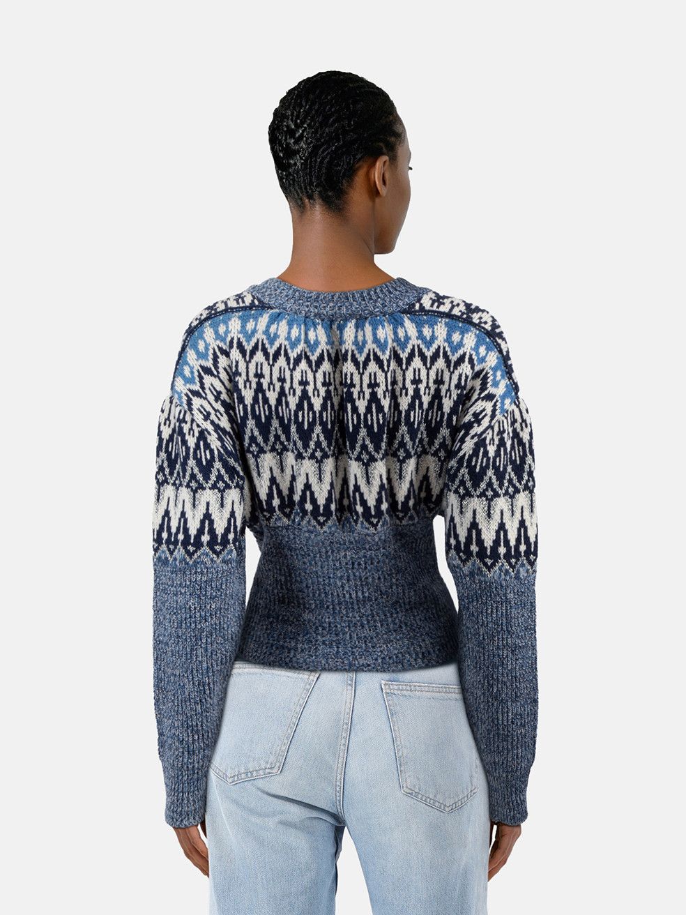 Paco Rabanne Blue Wool Icelandic Jumper Size M / US 6-8 / IT 42-44 - 2 Thumbnail