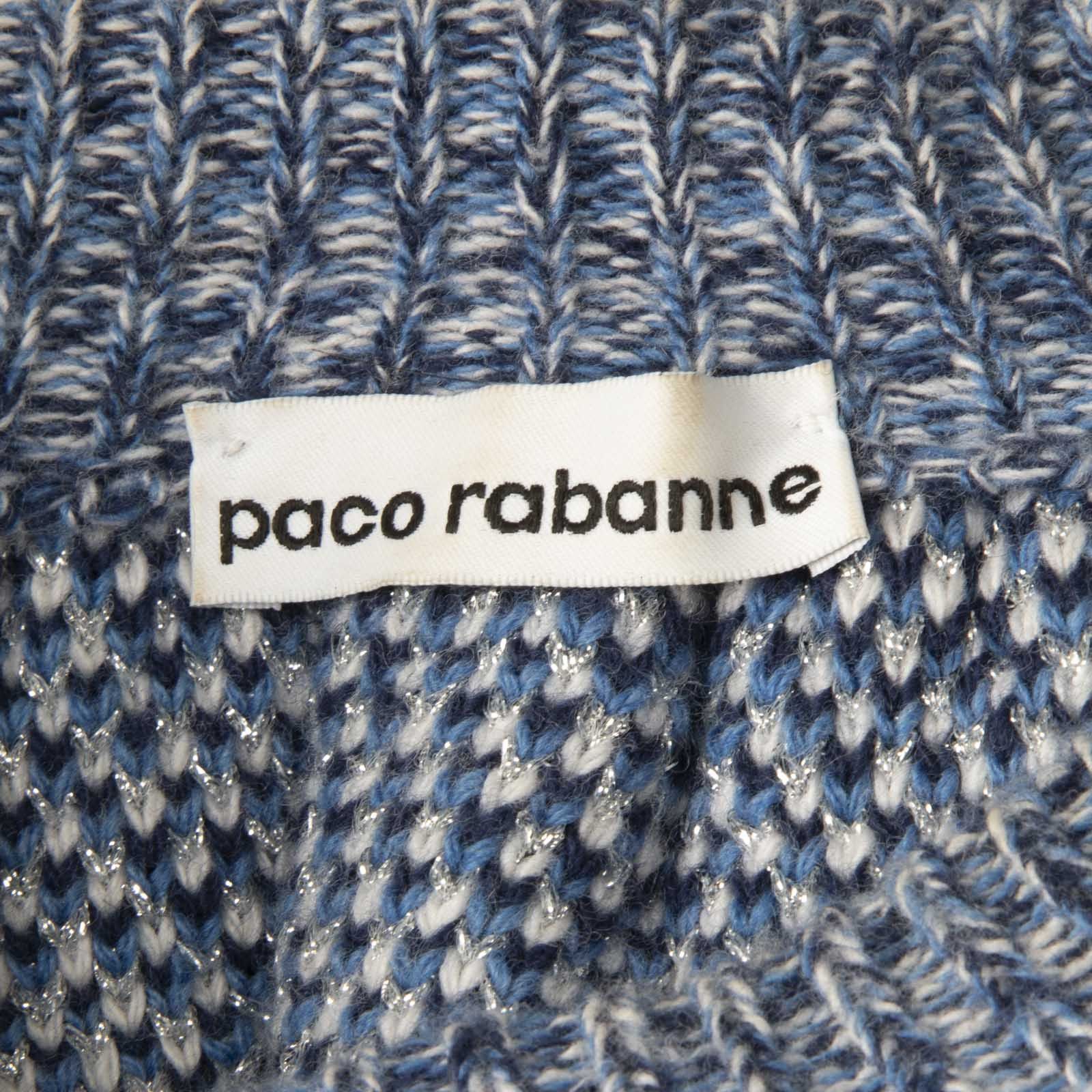 Paco Rabanne Blue Wool Icelandic Jumper Size M / US 6-8 / IT 42-44 - 6 Thumbnail