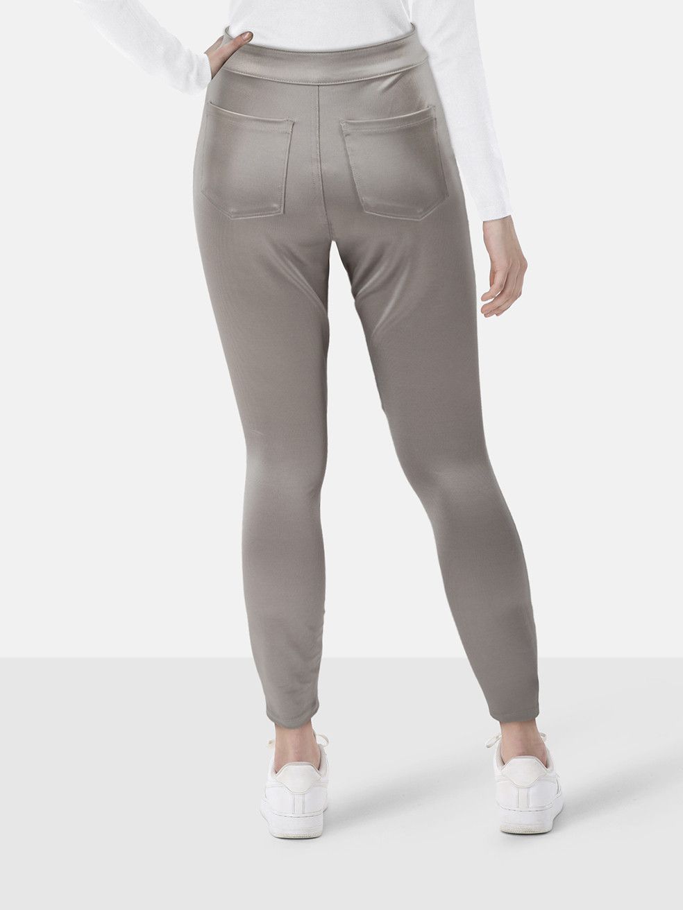 SKIMS Grey Disco Skinny Trousers Size 27" / US 4 / IT 40 - 2 Thumbnail