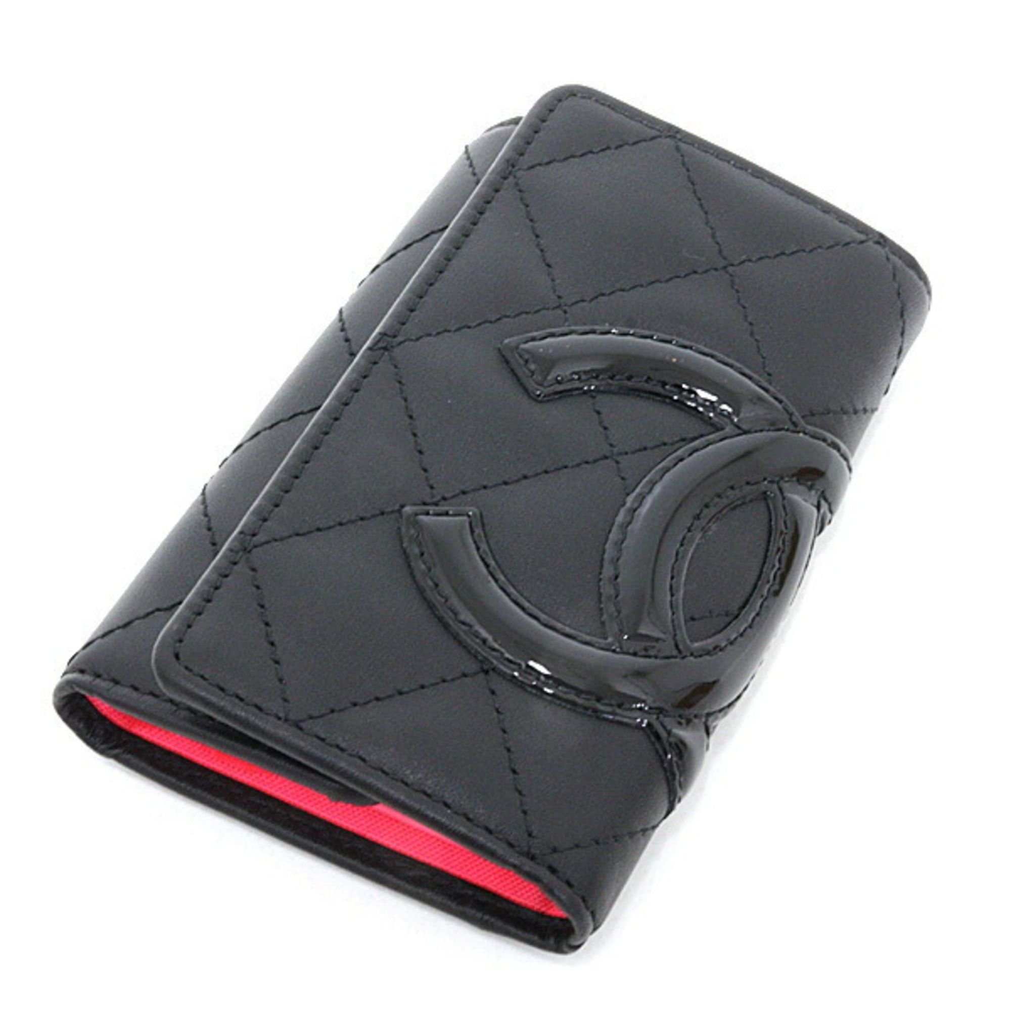 Chanel Chanel Cambon Key Case, 6-ring, Soft Calfskin, Black/Pink, A26723, with Guarantee Card, Serial Number in the 15s range. Size ONE SIZE - 5 Thumbnail