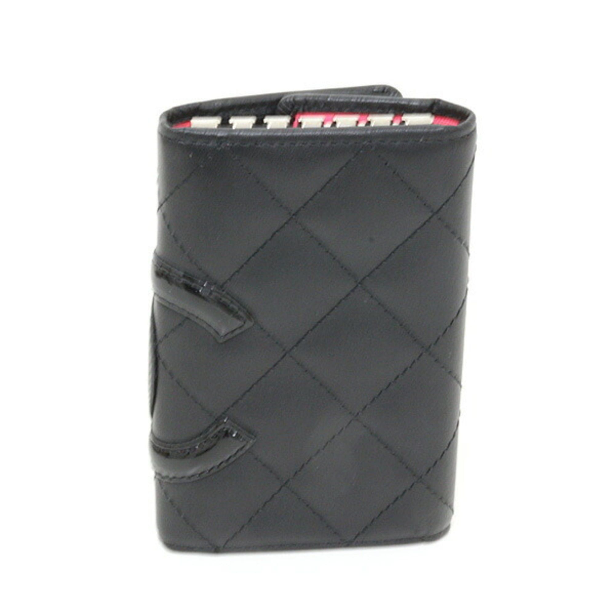 Chanel Chanel Cambon Key Case, 6-ring, Soft Calfskin, Black/Pink, A26723, with Guarantee Card, Serial Number in the 15s range. Size ONE SIZE - 3 Thumbnail
