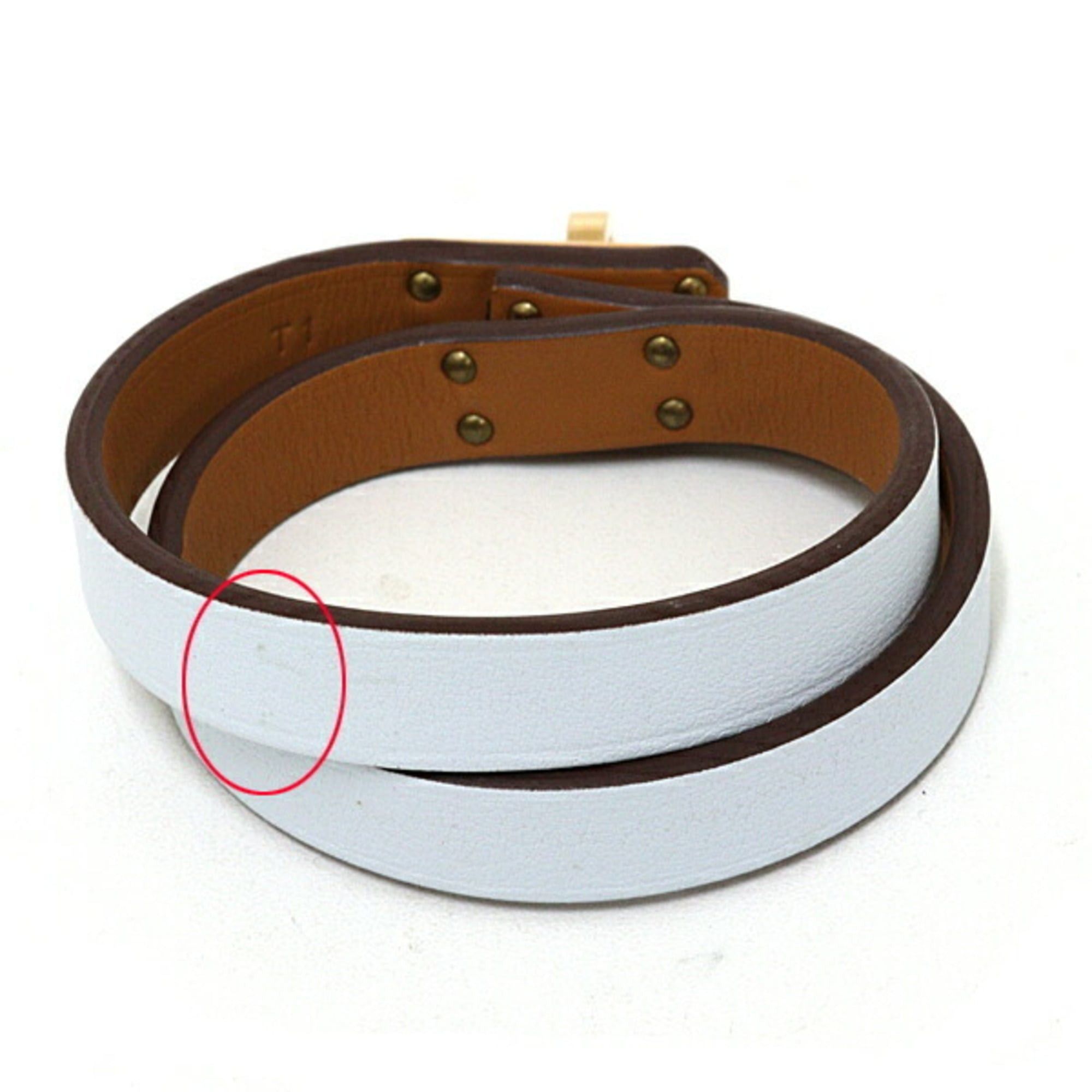 Hermes Hermes Leather Bracelet "Mini Kelly" Double Tour Veau Swift Z Stamp (2021) Blue Pale Size ONE SIZE - 3 Thumbnail