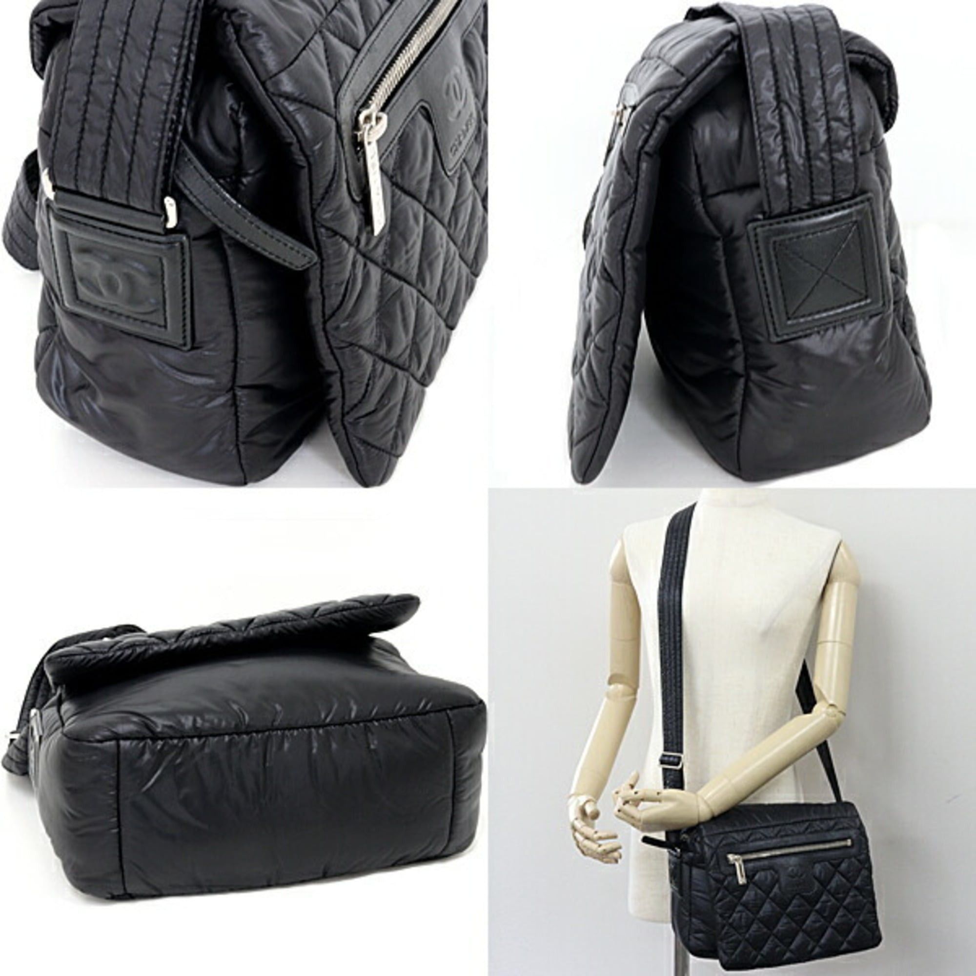 Chanel Chanel Coco Cocoon Shoulder Bag, Nylon and Leather, A48616, Black Size ONE SIZE - 6 Thumbnail