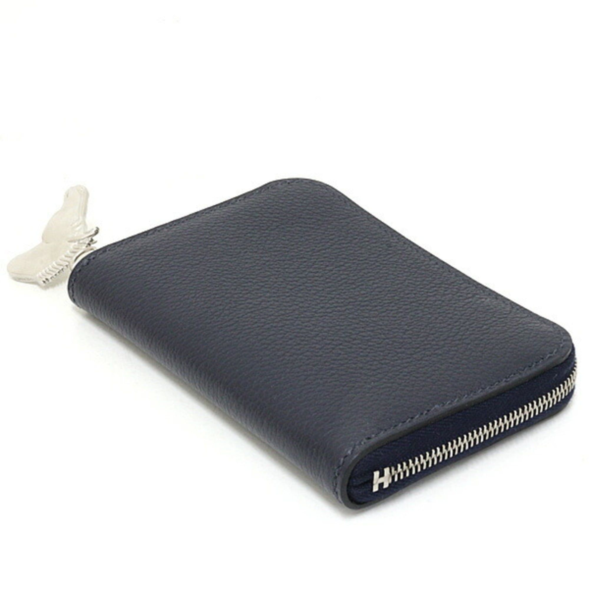 Hermes Hermes card case, Zip Ango Cheval Evercolor Blue Nuit, U stamp, Horse design, Size S Size ONE SIZE - 4 Thumbnail