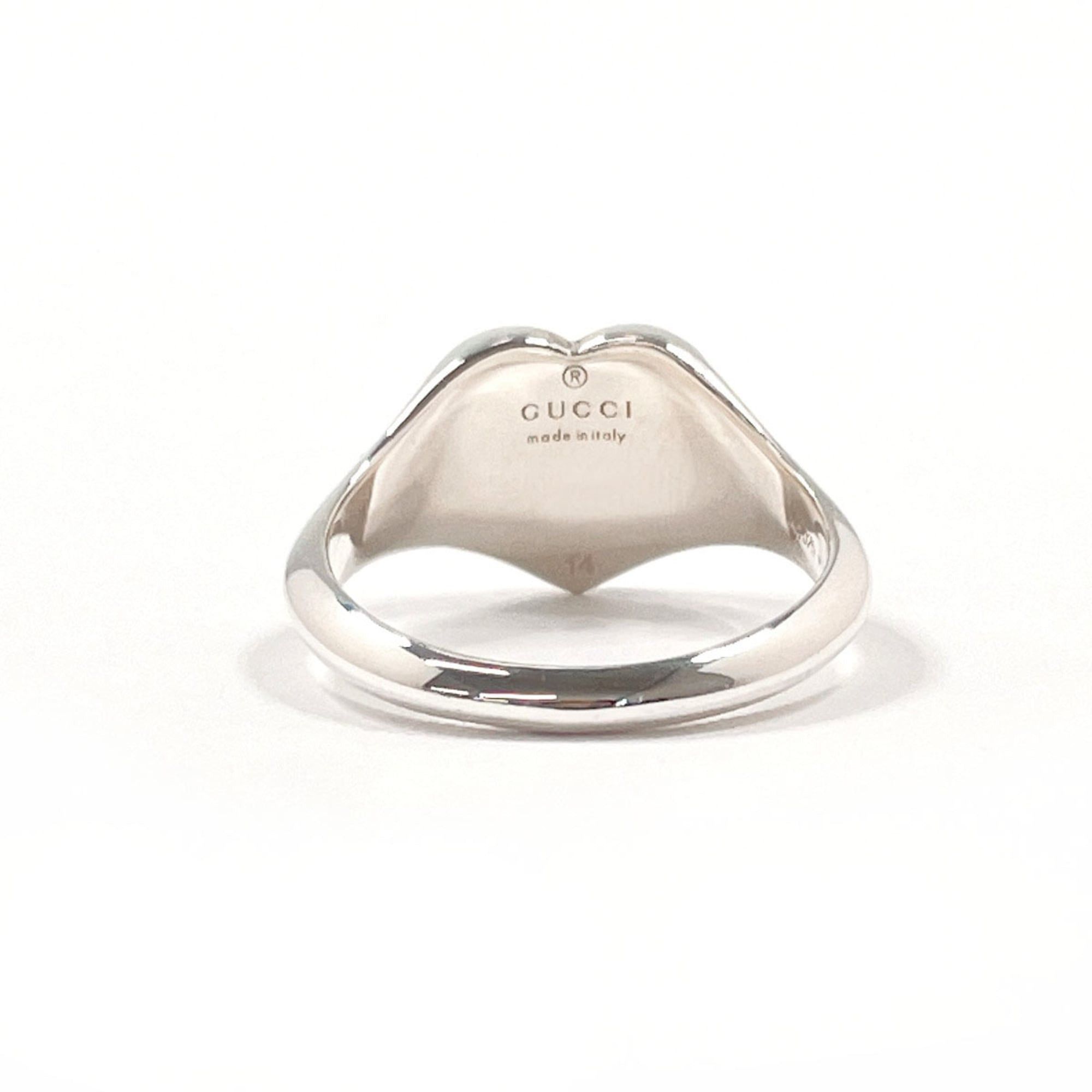 Gucci GUCCI Heart Interlocking G 645544 J8410 1184 Ring, Sterling Silver 925/Enamel, 13.5cm, Silver, Women's Size ONE SIZE - 2 Thumbnail