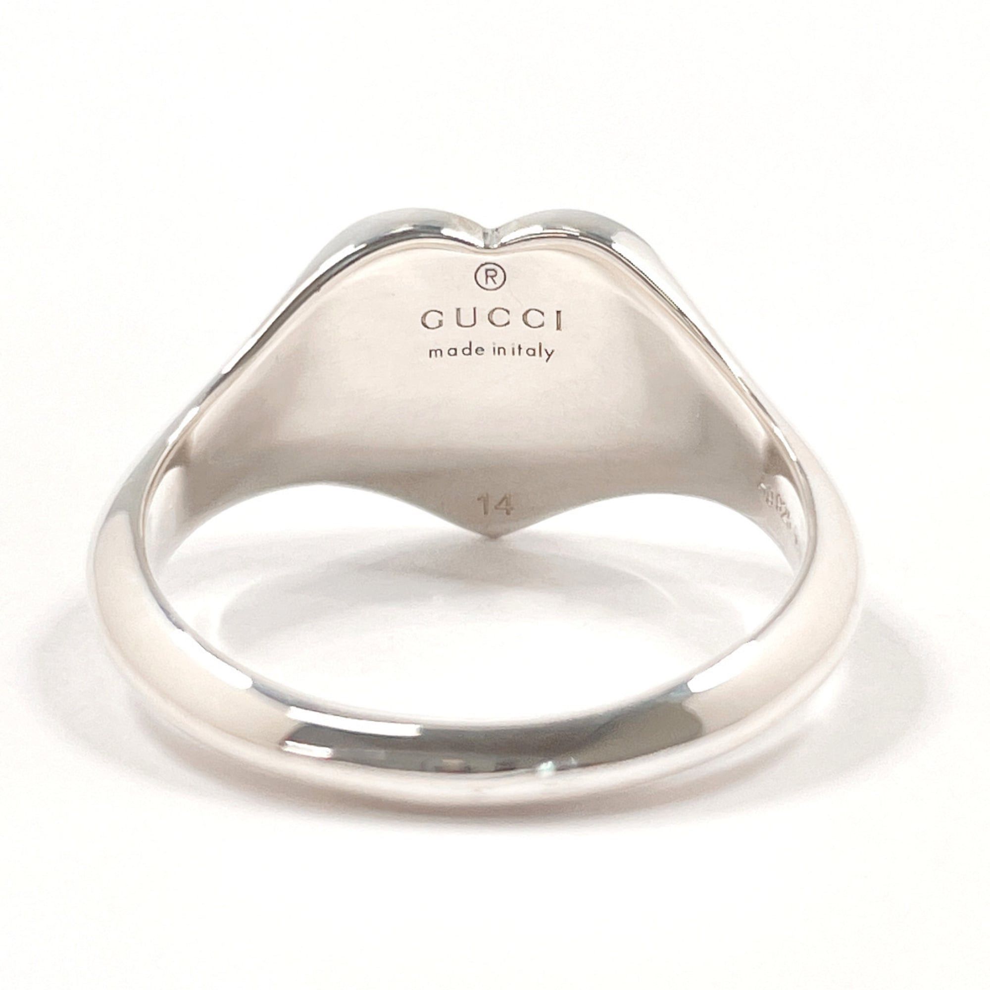 Gucci GUCCI Heart Interlocking G 645544 J8410 1184 Ring, Sterling Silver 925/Enamel, 13.5cm, Silver, Women's Size ONE SIZE - 3 Thumbnail