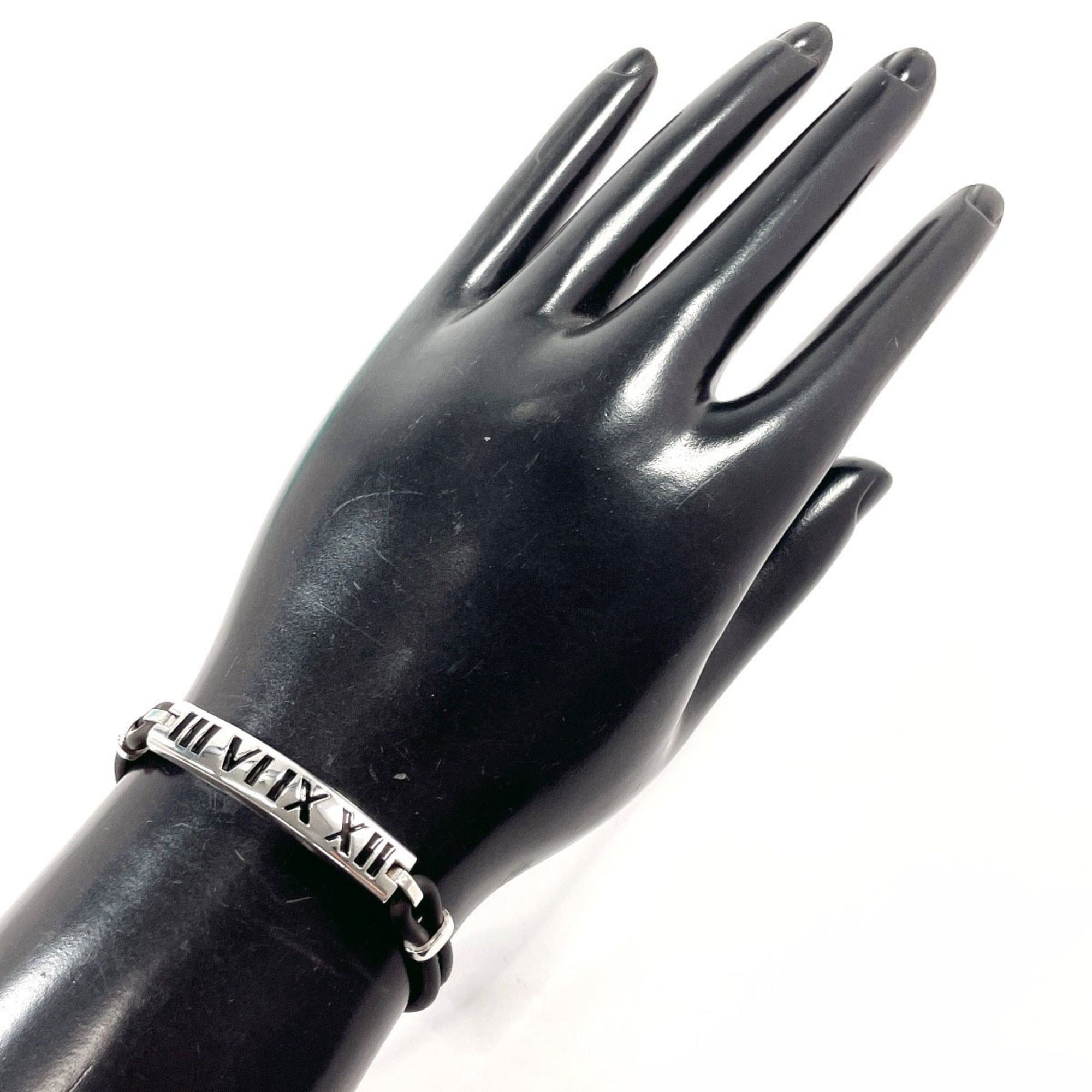 Tiffany & Co. TIFFANY&Co. Tiffany Atlas Numeric Bracelet, Sterling Silver 925/Rubber, Silver, Women's Size ONE SIZE - 6 Thumbnail
