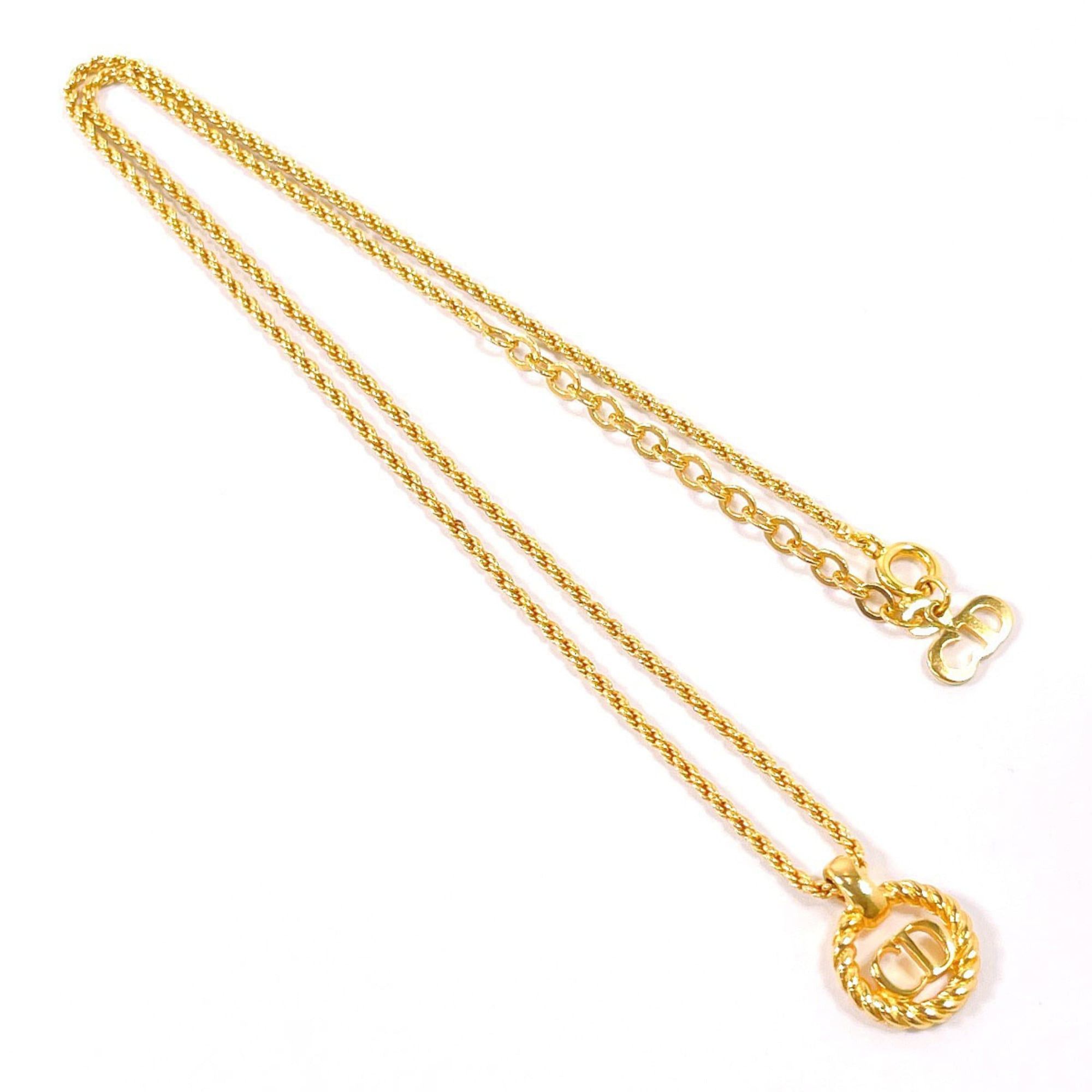 Dior Christian Dior CD Logo Vintage Necklace GP Gold Women's Size ONE SIZE - 3 Thumbnail