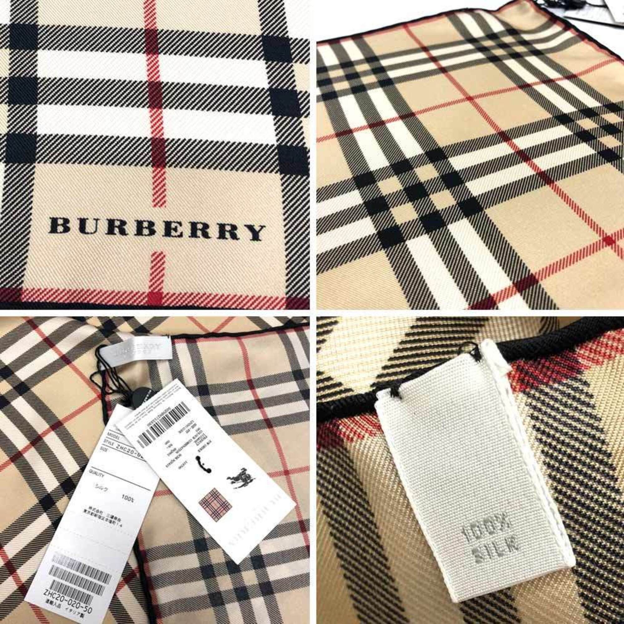 Burberry Burberry Check Scarf Muffler Silk Beige Size ONE SIZE - 2 Thumbnail