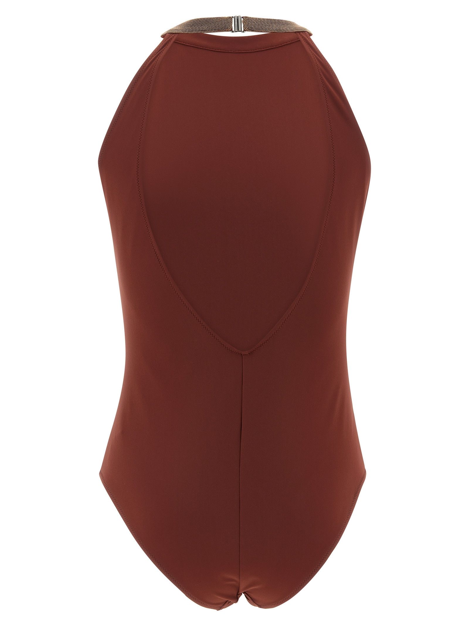 Brunello Cucinelli 'Precious Collar' One-Piece Swimsuit Size 27" / US 4 / IT 40 - 2 Thumbnail