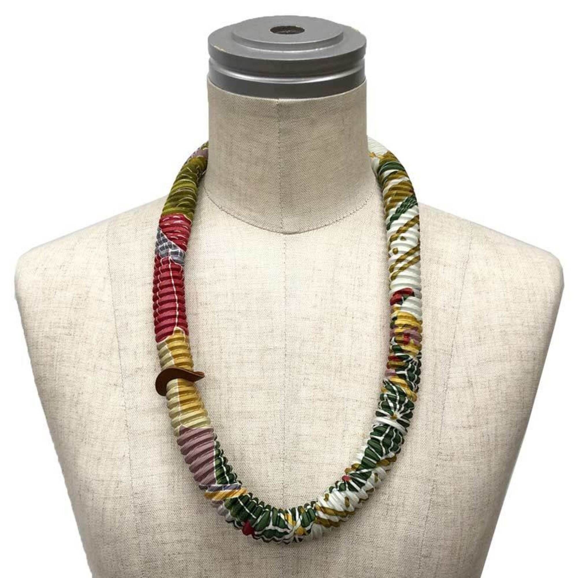 Hermes Hermes Petit H (Petit H) Pleated Silk Necklace, White Size ONE SIZE - 2 Thumbnail