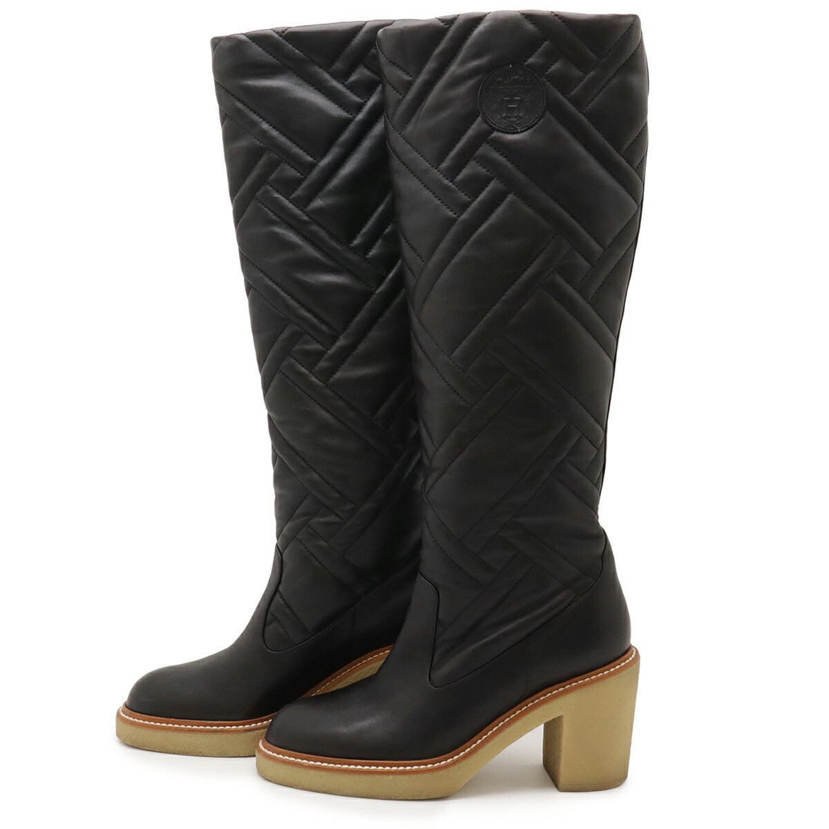 Hermes Hermes Hermes Fjord70 Nappa Leather Long Boots Leather Shoes DUTY FREE for USA Size ONE SIZE - 2 Thumbnail