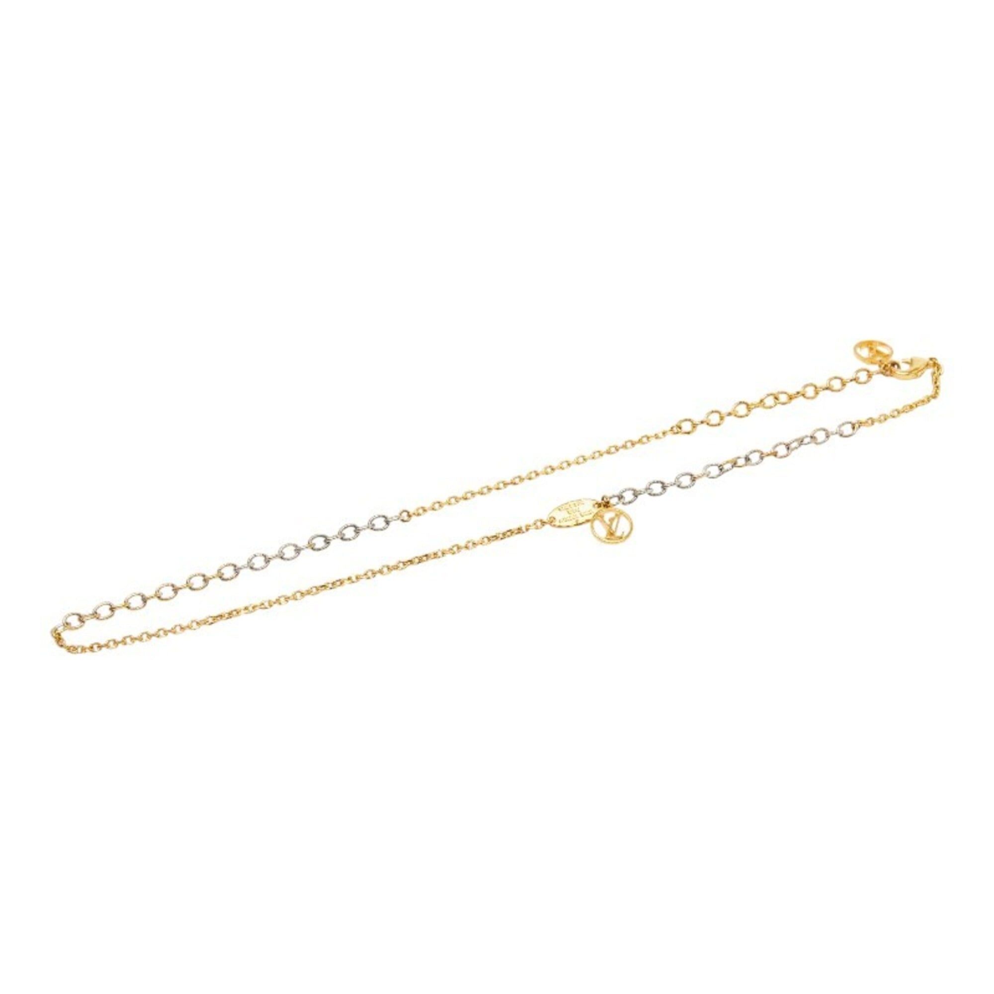 Louis Vuitton Louis Vuitton Logo Mania Necklace M68074 Gold Silver Plated Metal Women's LOUIS VUITTON Size ONE SIZE - 2 Thumbnail