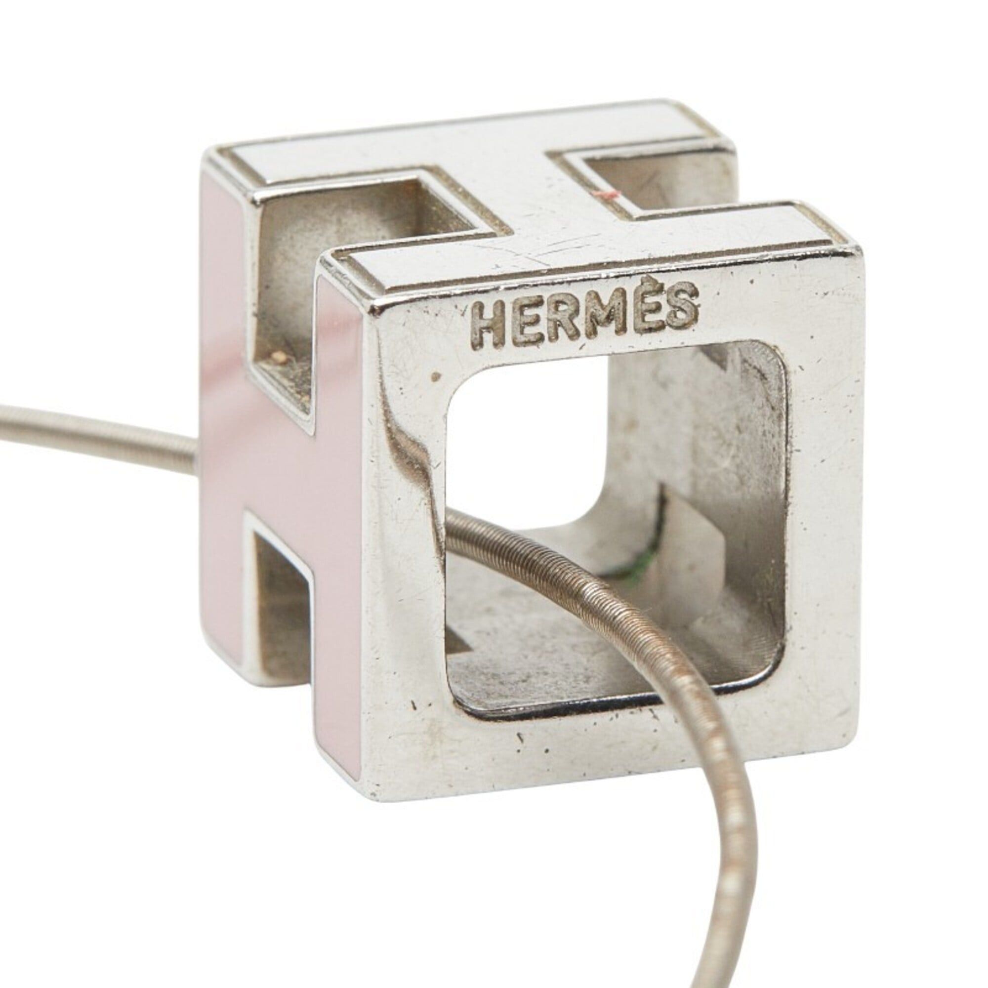 Hermes Hermes Cage d'H H-Cube Necklace, Silver and Pink Metal Enamel, Women's HERMES Size ONE SIZE - 6 Thumbnail