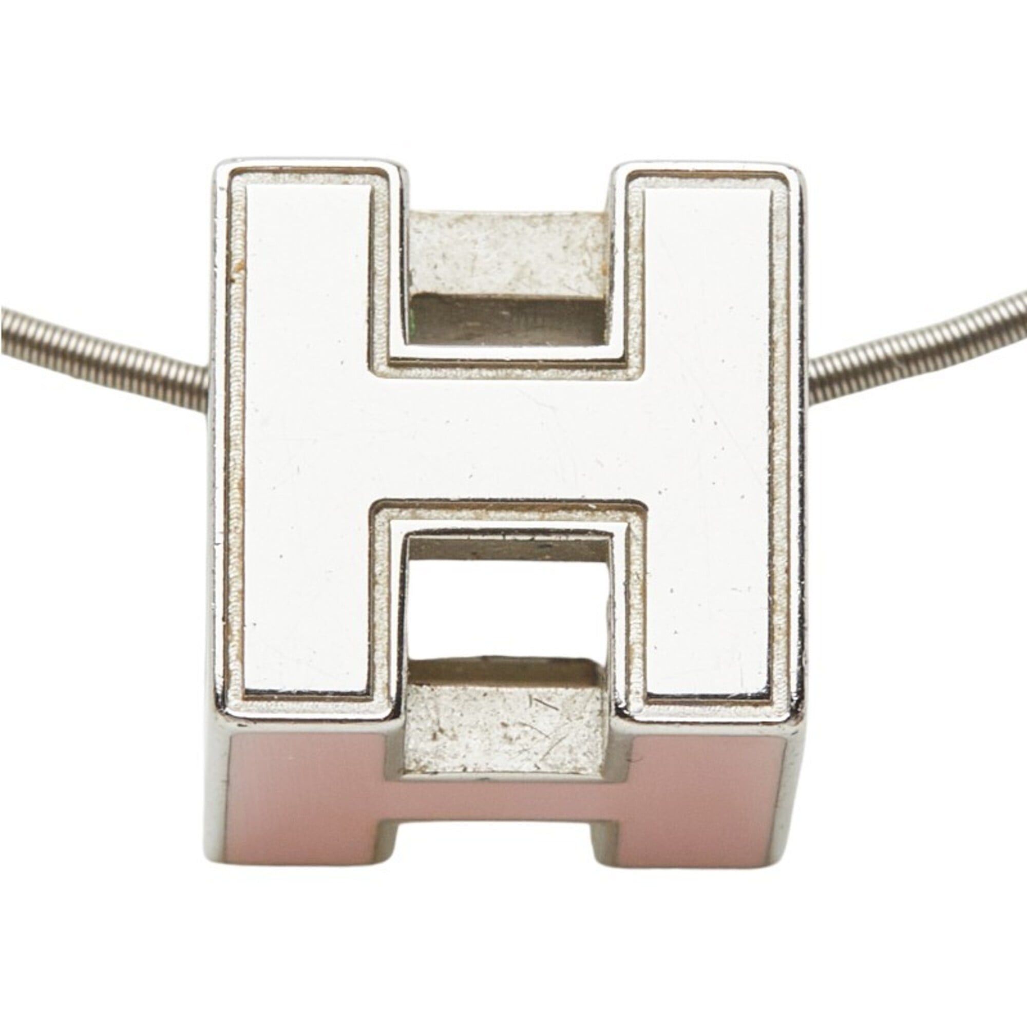 Hermes Hermes Cage d'H H-Cube Necklace, Silver and Pink Metal Enamel, Women's HERMES Size ONE SIZE - 3 Thumbnail
