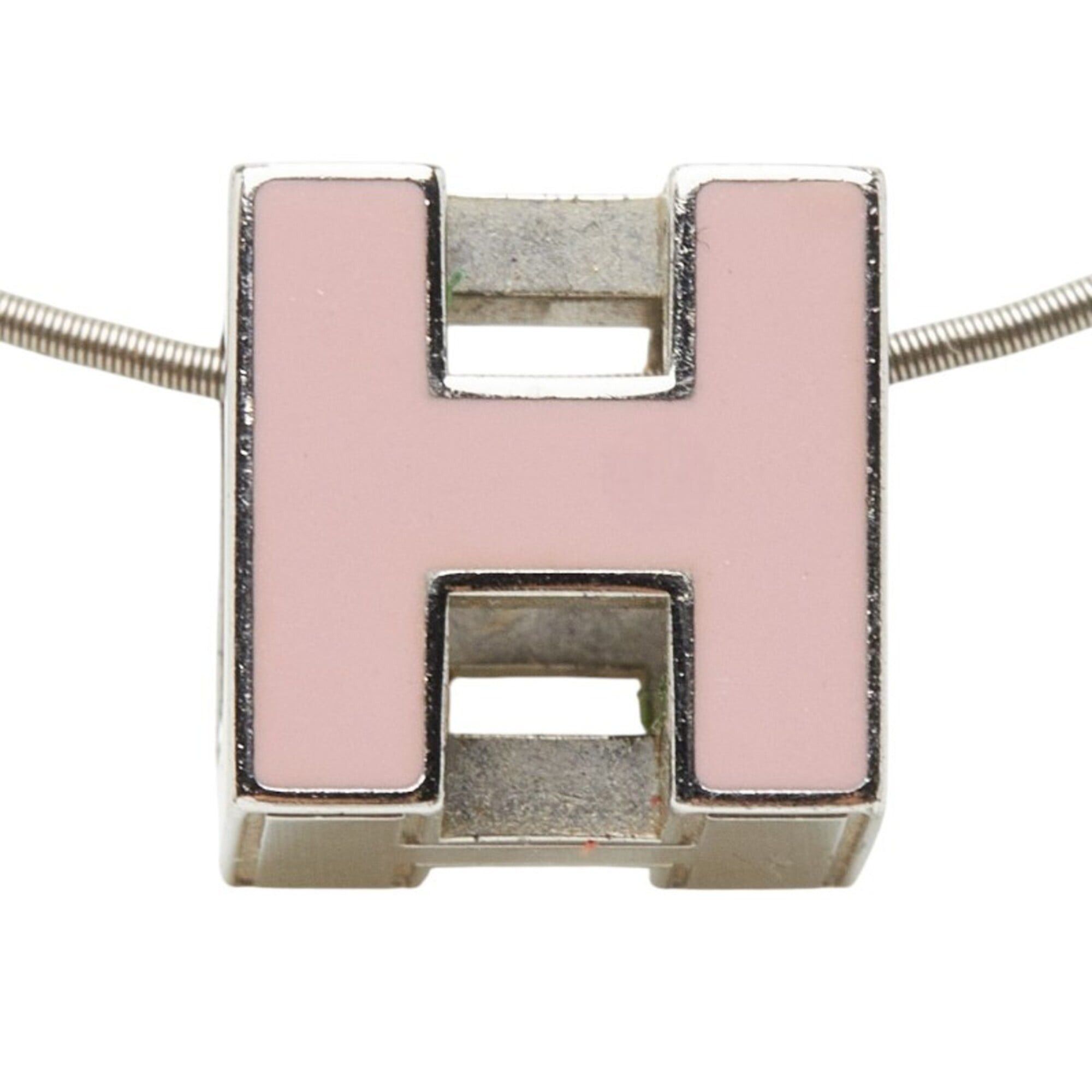 Hermes Hermes Cage d'H H-Cube Necklace, Silver and Pink Metal Enamel, Women's HERMES Size ONE SIZE - 2 Thumbnail