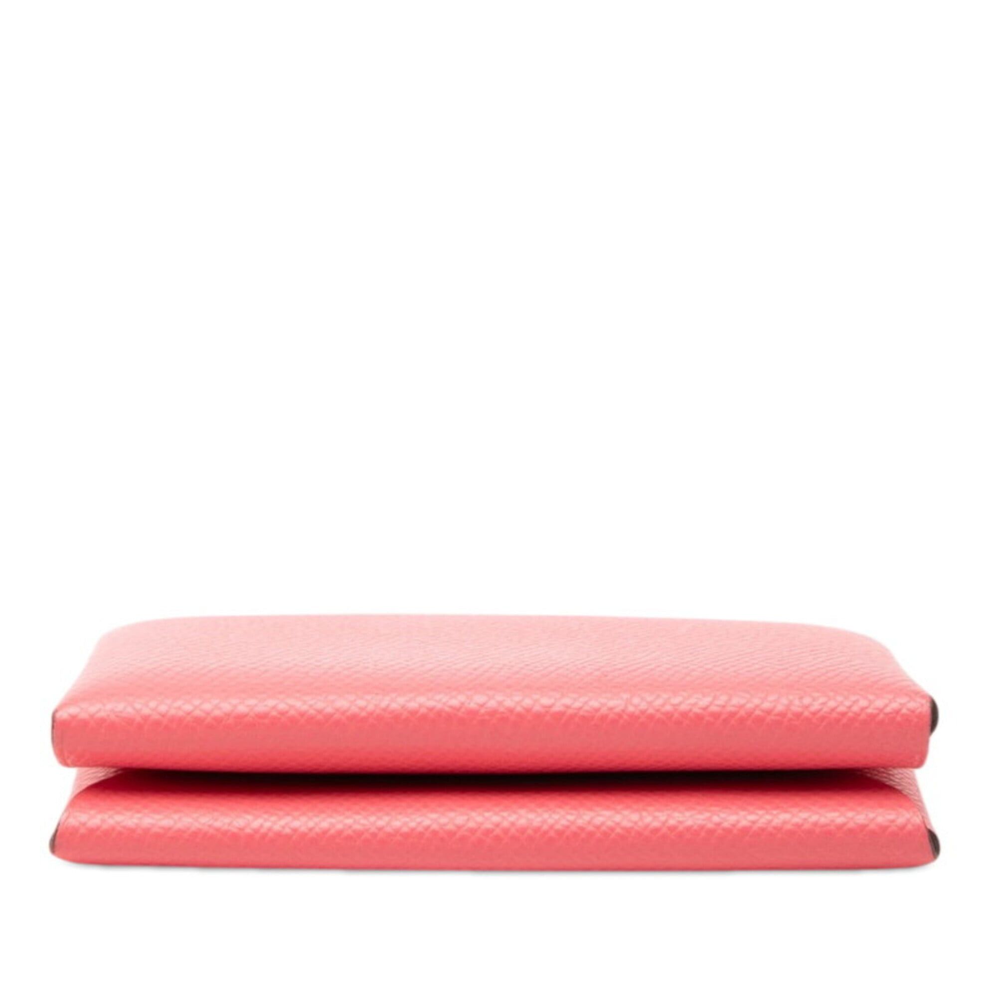Hermes Hermes Calvi Duo Bi-fold Wallet/Coin Purse, B Stamp, 2023, Rose Azalee Pink, Veau Epsom Leather, Women's. Size ONE SIZE - 3 Thumbnail