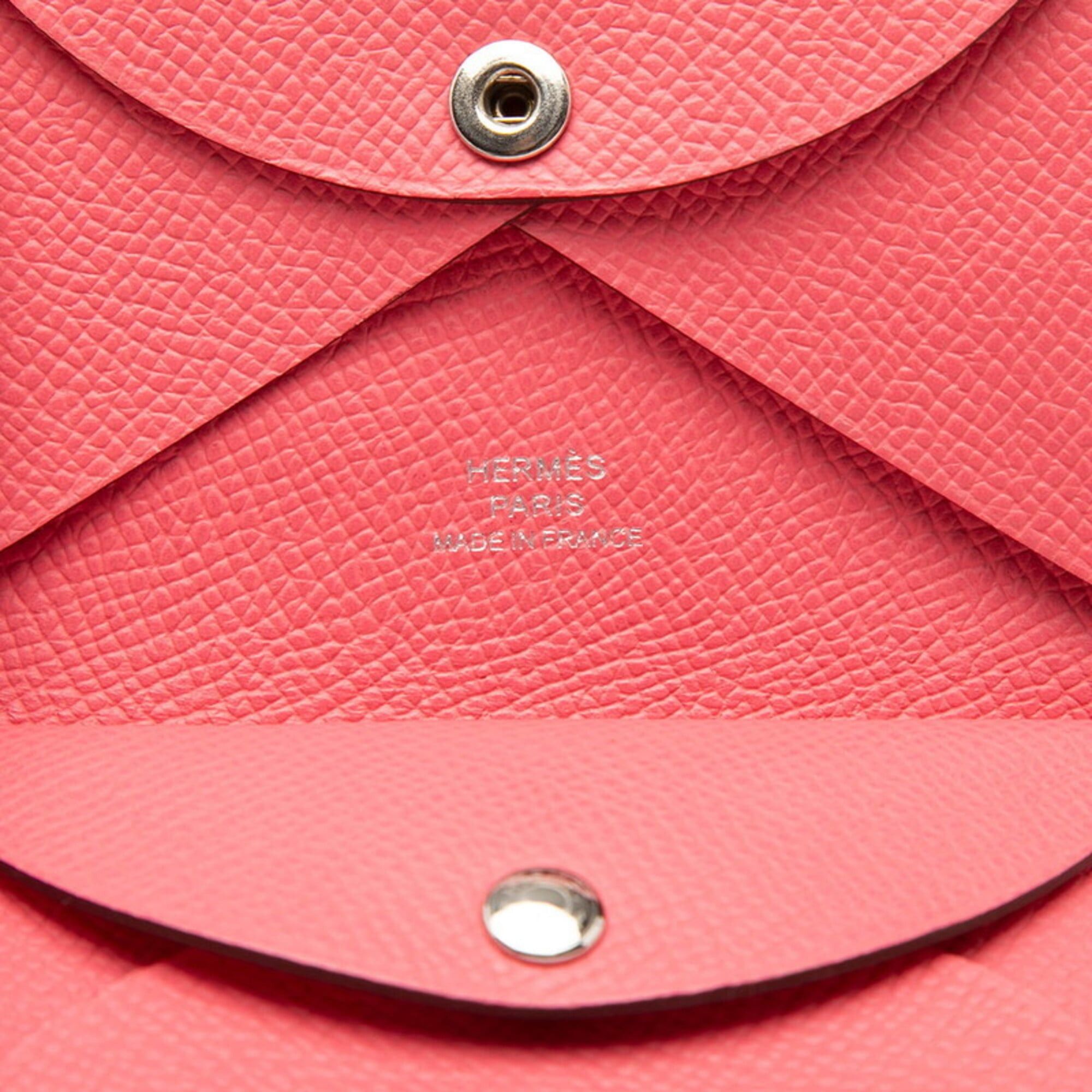 Hermes Hermes Calvi Duo Bi-fold Wallet/Coin Purse, B Stamp, 2023, Rose Azalee Pink, Veau Epsom Leather, Women's. Size ONE SIZE - 6 Thumbnail