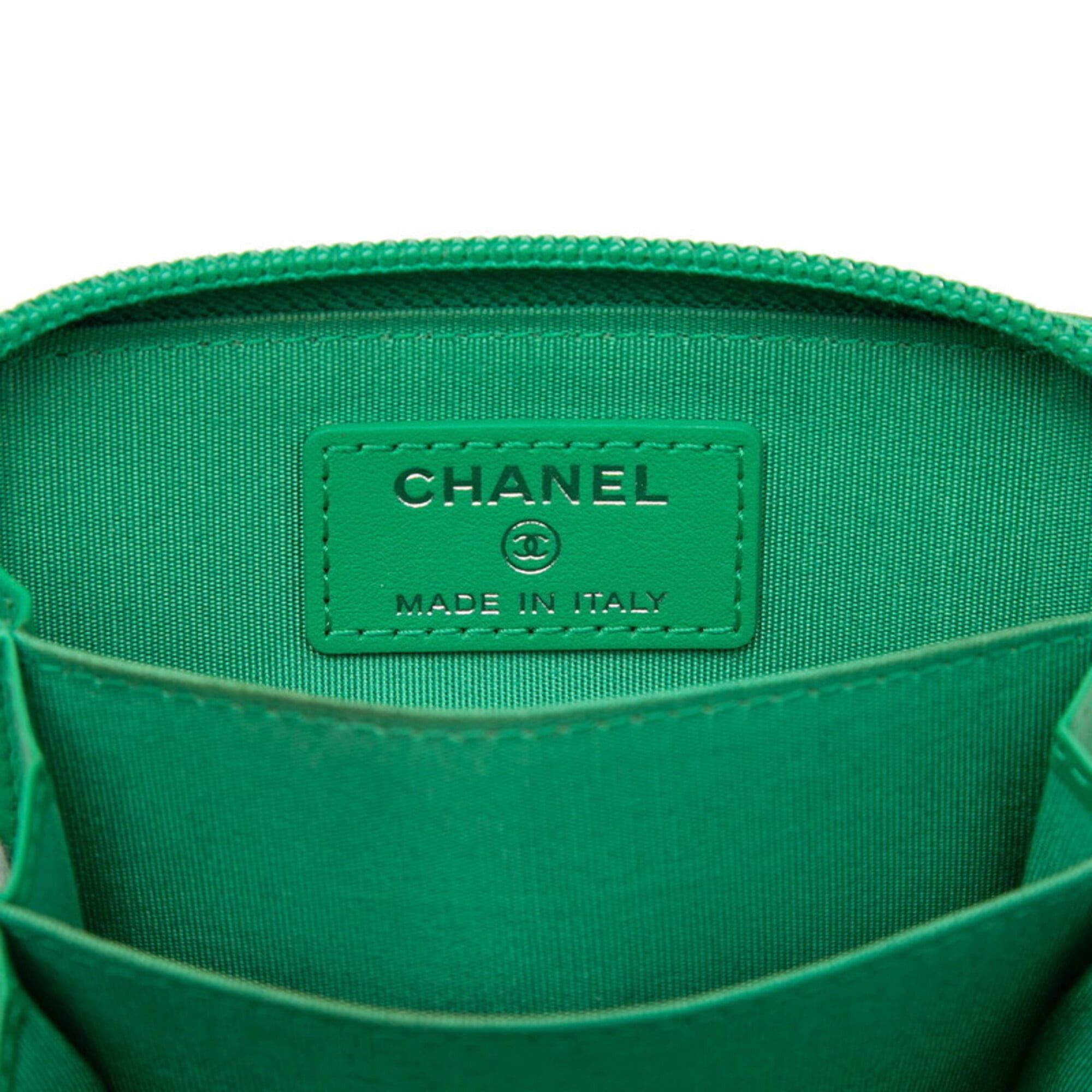 Chanel Chanel Coco Mark Boy Wallet/Coin Purse, Green Caviar Leather, Women's CHANEL Size ONE SIZE - 5 Thumbnail