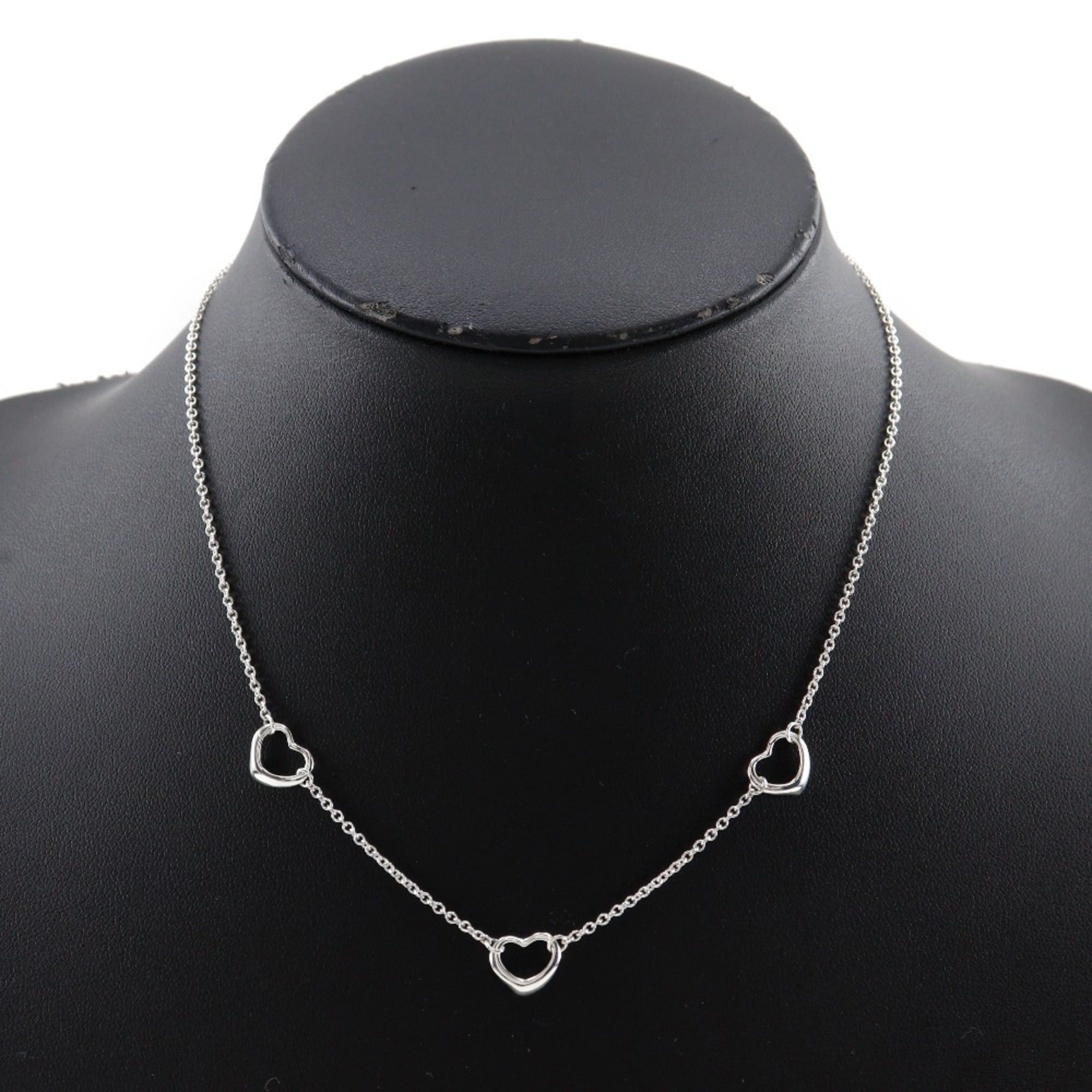 Tiffany & Co. Tiffany & Co. Open Heart 3P Necklace, designed by Elsa Peretti, 925 Sterling Silver, Made in Spain, Approx. 3.0g, Women's. Size ONE SIZE - 2 Thumbnail