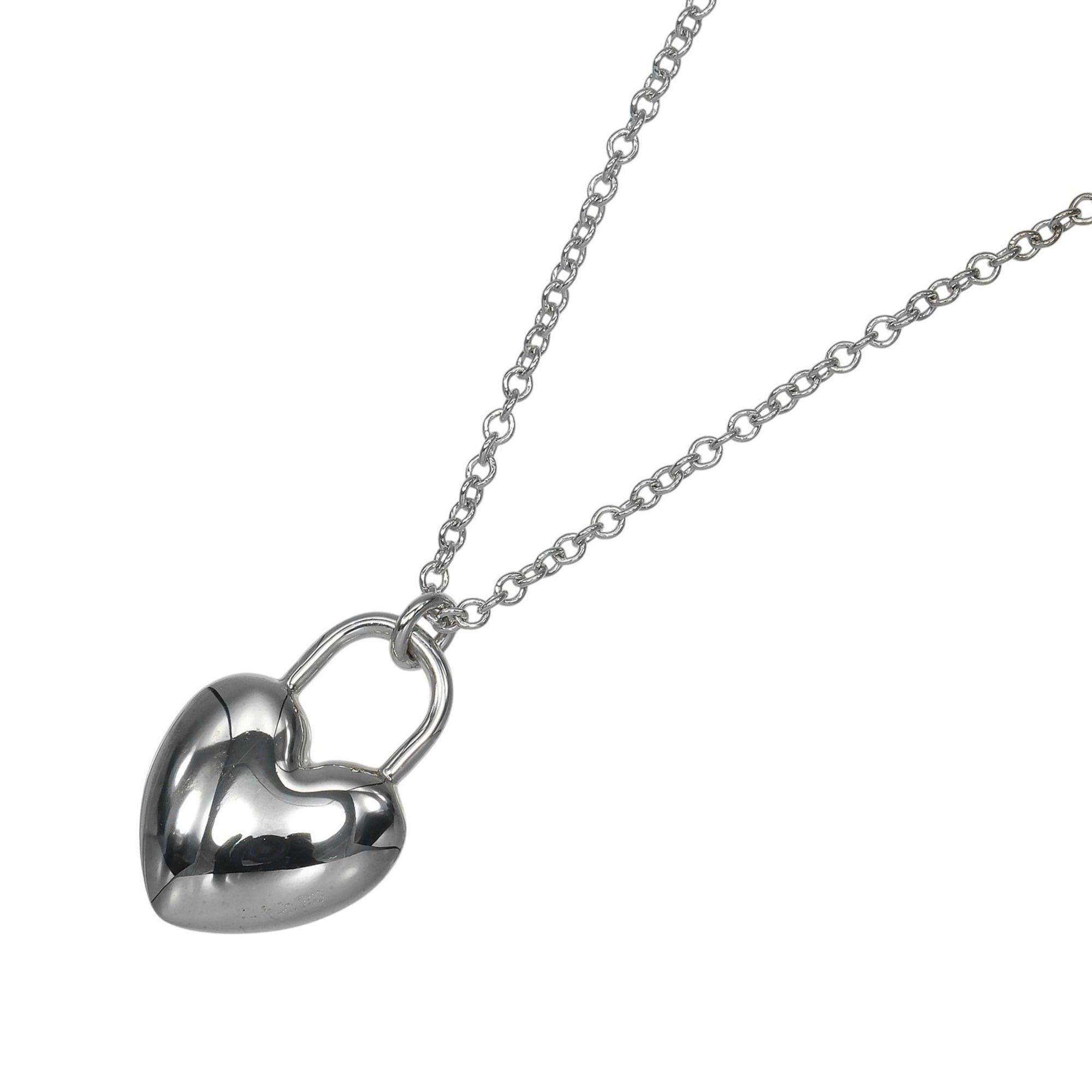 Tiffany & Co. Tiffany & Co. Heart Lock Necklace, 18K White Gold, Diamond, Approx. 3.22g. Size ONE SIZE - 3 Thumbnail