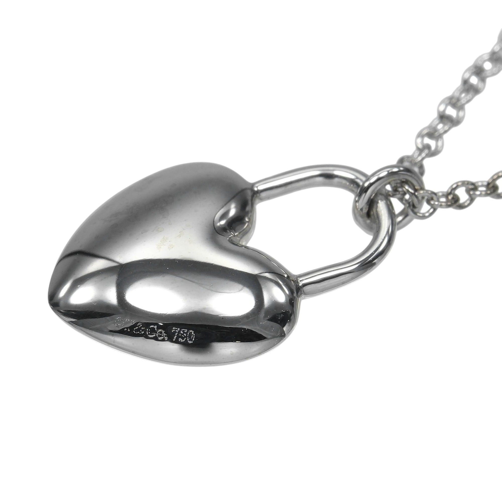 Tiffany & Co. Tiffany & Co. Heart Lock Necklace, 18K White Gold, Diamond, Approx. 3.22g. Size ONE SIZE - 4 Thumbnail