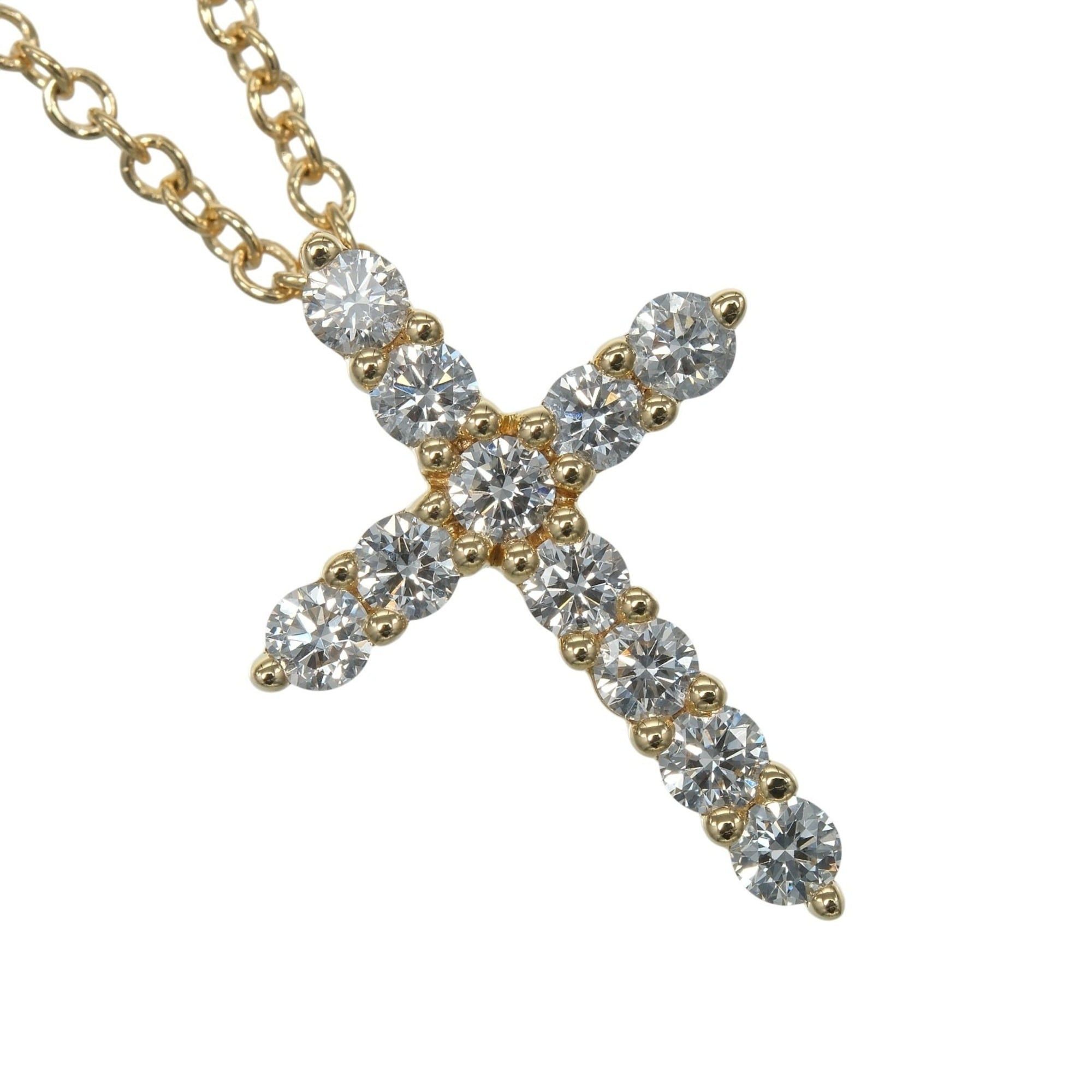 Tiffany & Co. Tiffany & Co. Cross Necklace XS 18K Yellow Gold with Diamonds, Approx. 2.22g. Size ONE SIZE - 4 Thumbnail