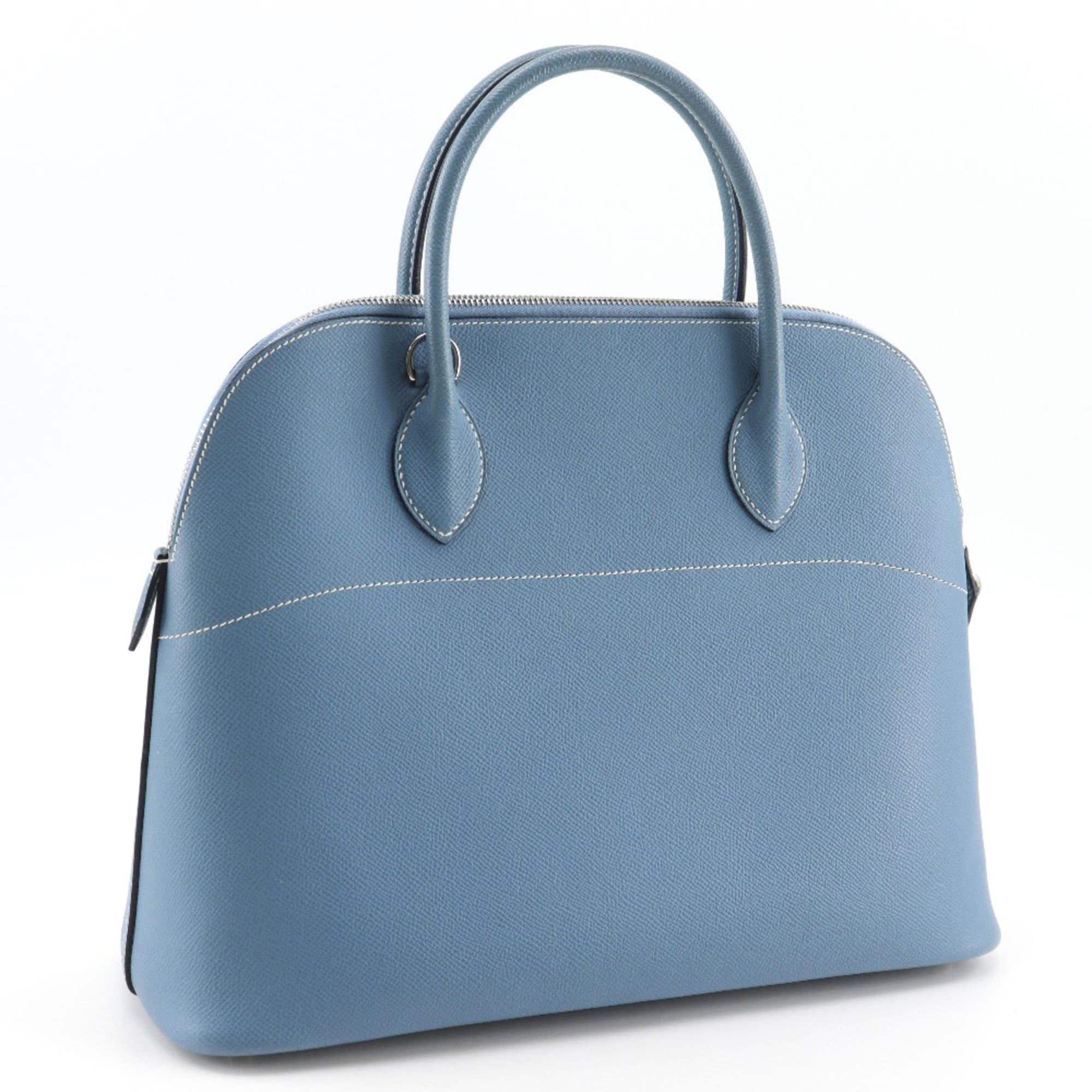 Hermes Hermes Bolide 35 Handbag, 2-Way Shoulder Bag, Veau Epsom Leather, Blue Jean, 2006 Model, Silver Hardware, □J, 2-Way, A4 Size, Bolide35, Women's. Size ONE SIZE - 3 Thumbnail