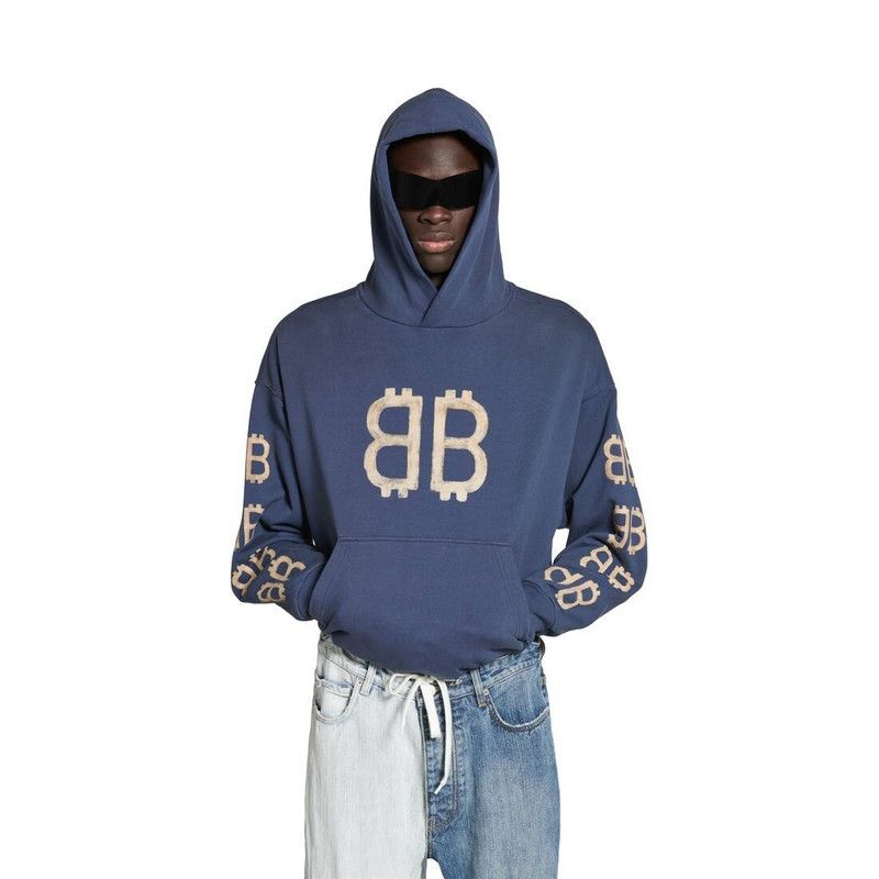 Balenciaga crypto hoodie medium fit blue Size US XS / EU 42 / 0 - 3 Thumbnail