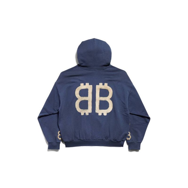 Balenciaga crypto hoodie medium fit blue Size US XXL / EU 58 / 5 - 2 Thumbnail
