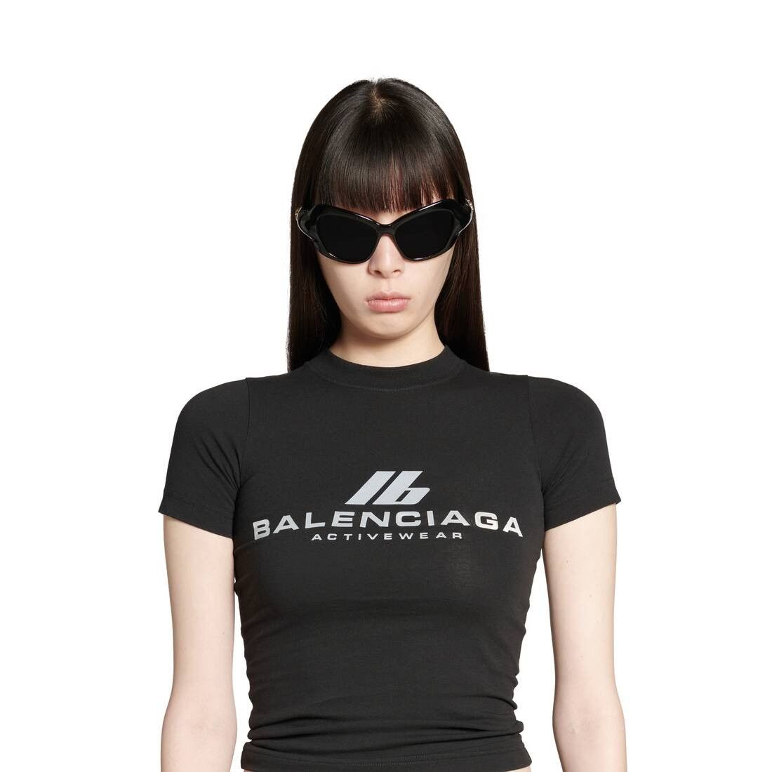 Balenciaga activewear t-shirt fitted in black Size L / US 10 / IT 46 - 3 Thumbnail