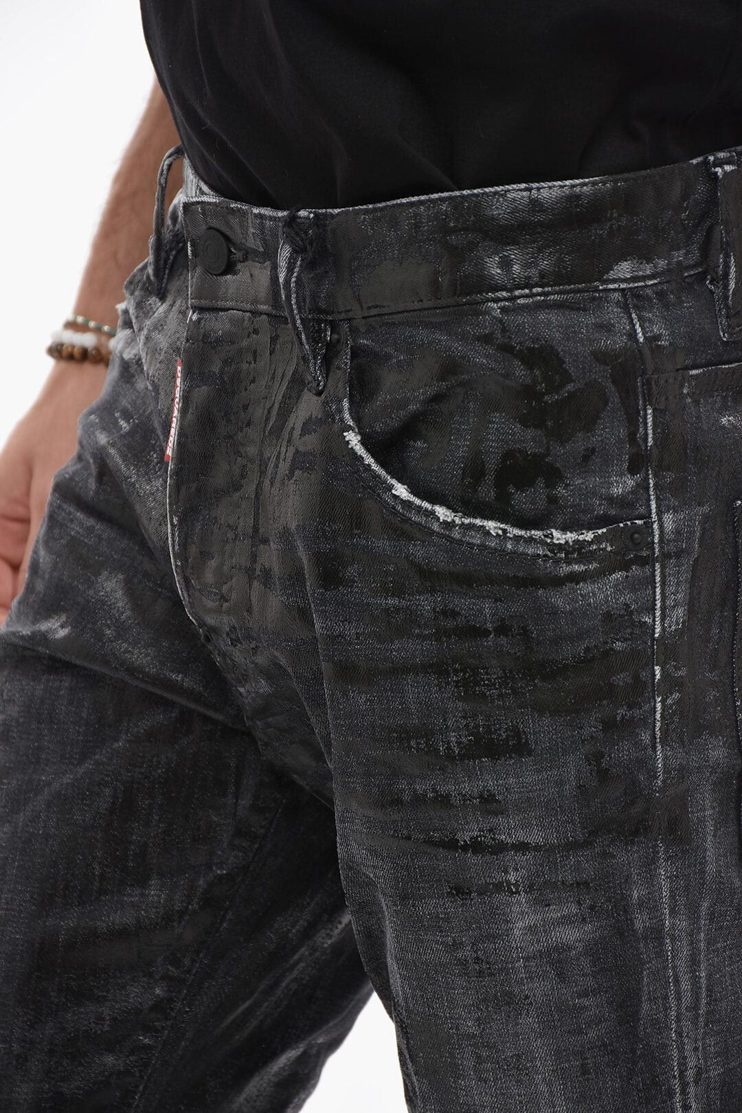 Dsquared2 Coated Cotton Skater Jeans With Distressed Detail Size US 33 - 3 Thumbnail
